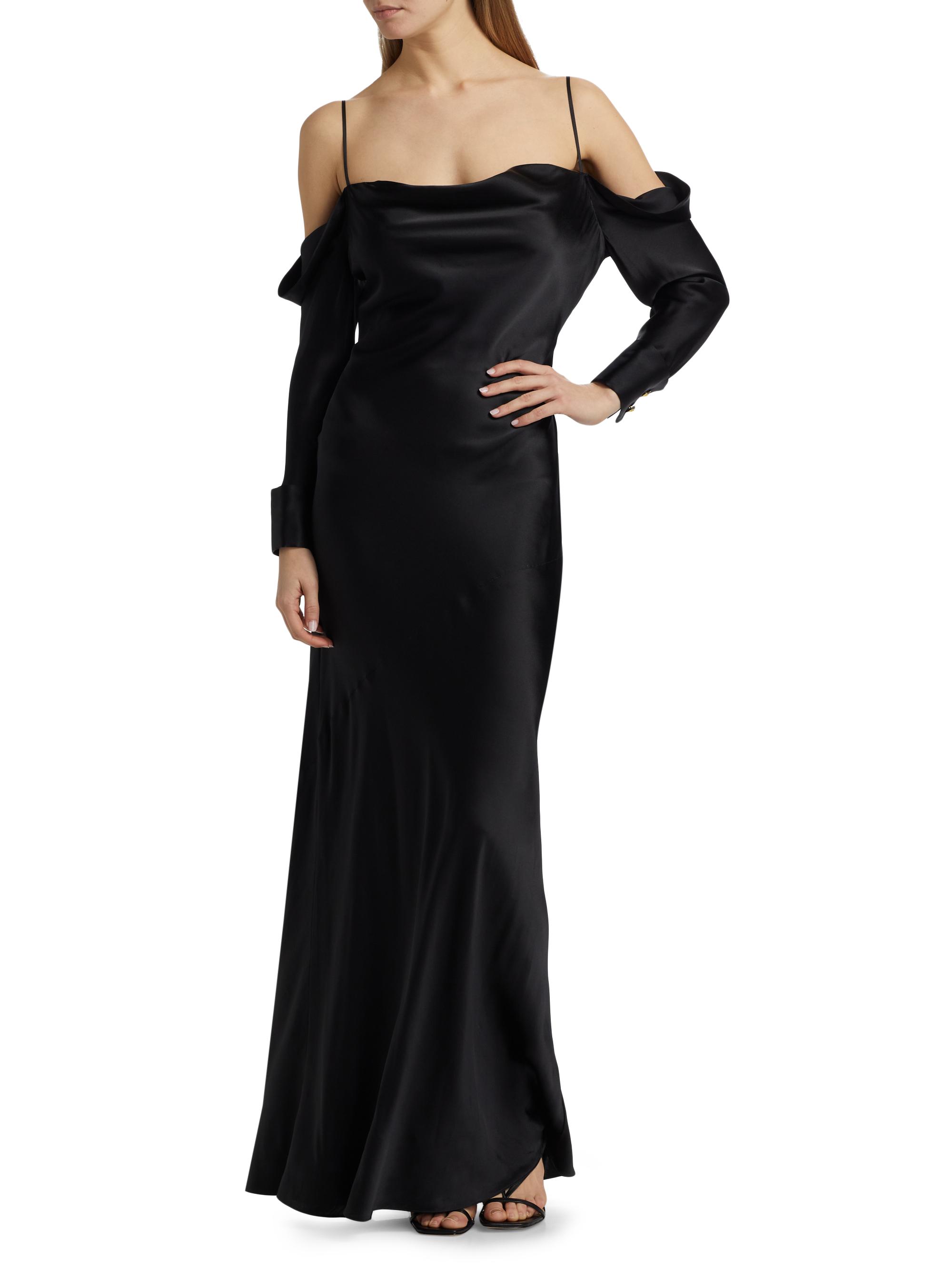 L'AGENCE Melly Silk Off-The-Shoulder Gown | Saks Fifth Avenue