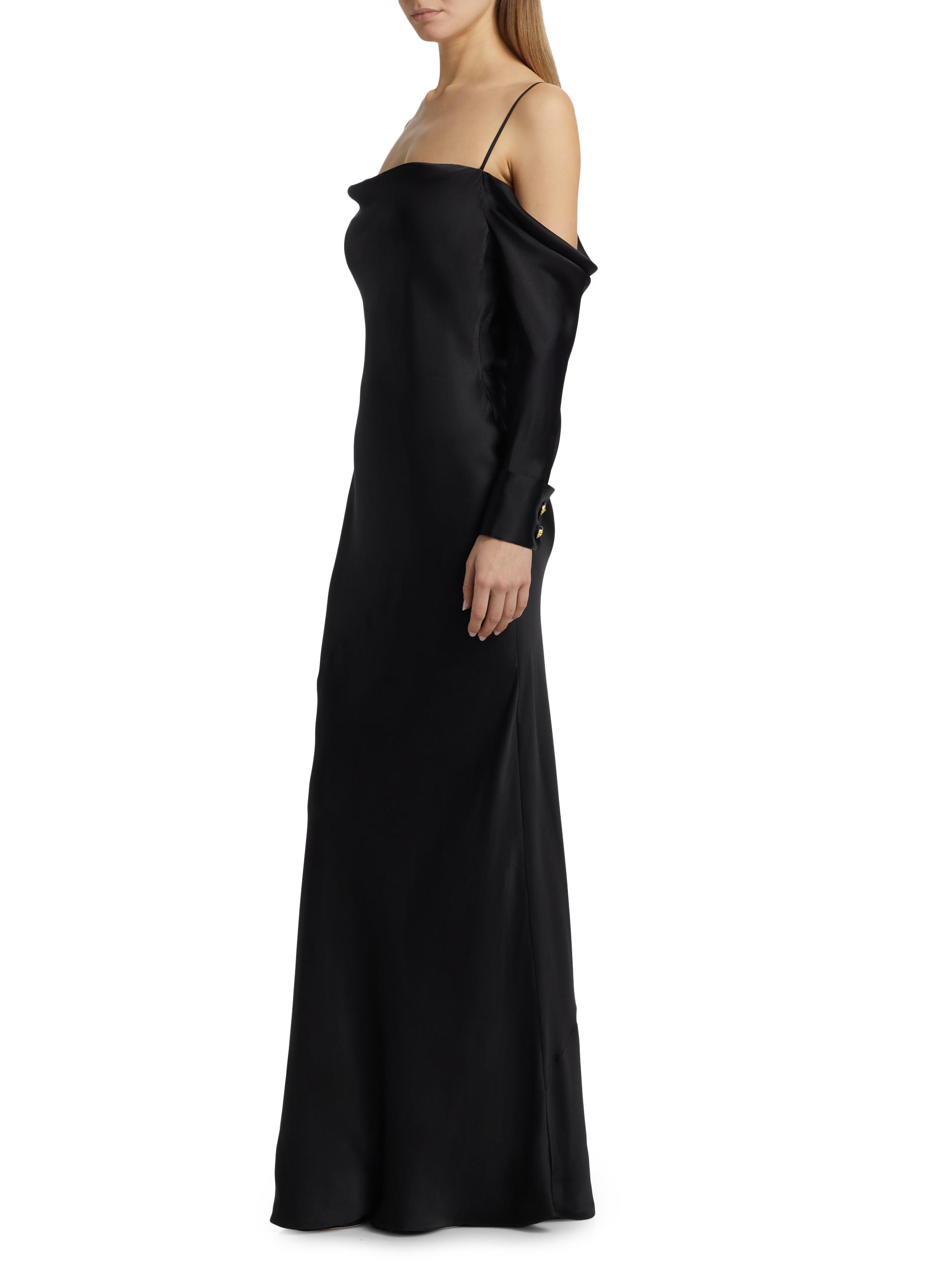 green emerald velvet dress Saxe Blue Off-Shoulder Satin Maxi Evening Dress  the ZKS