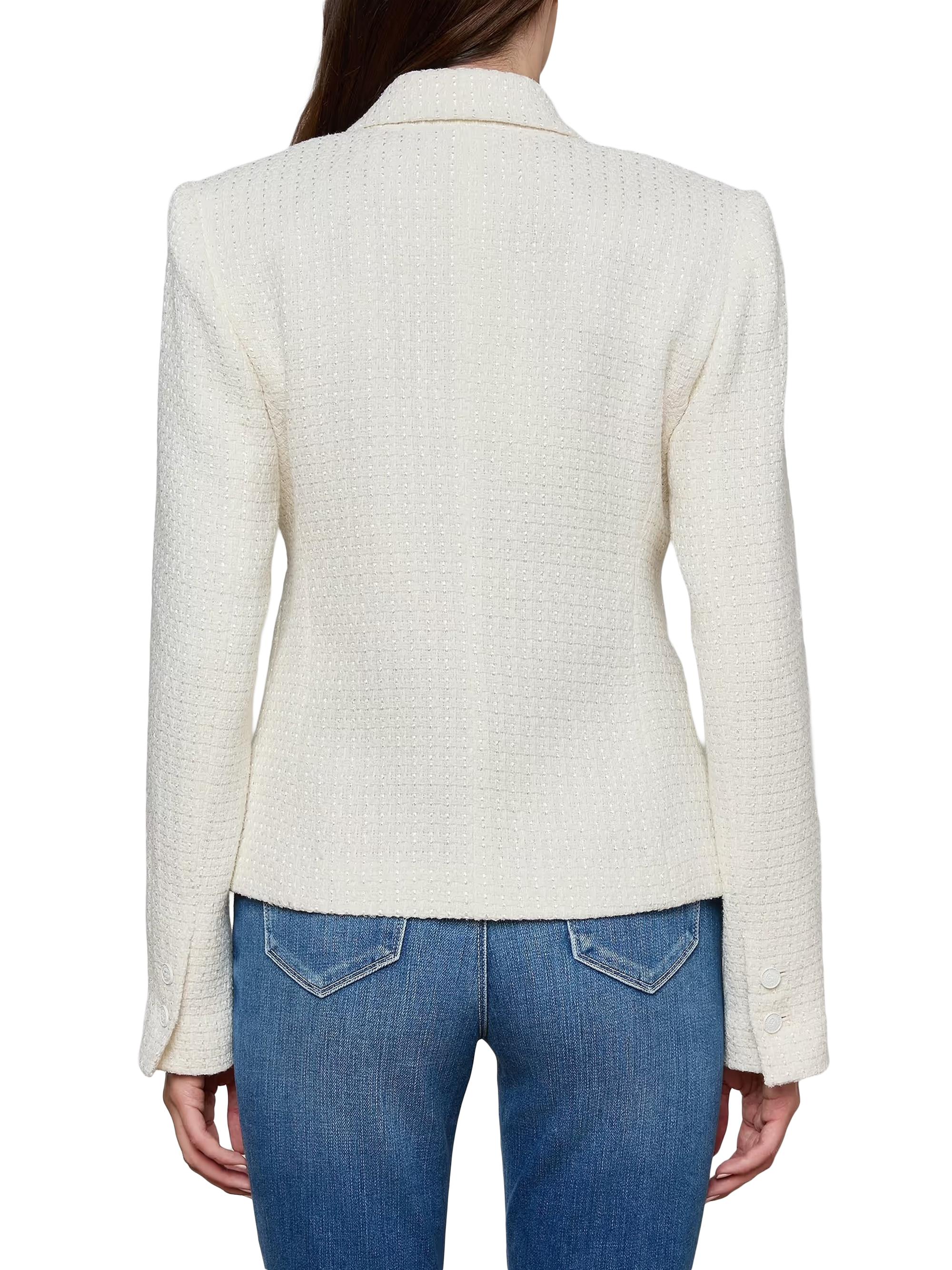 L'AGENCE Jennah Tweed Cotton-Blend One-Button Blazer | Saks Fifth