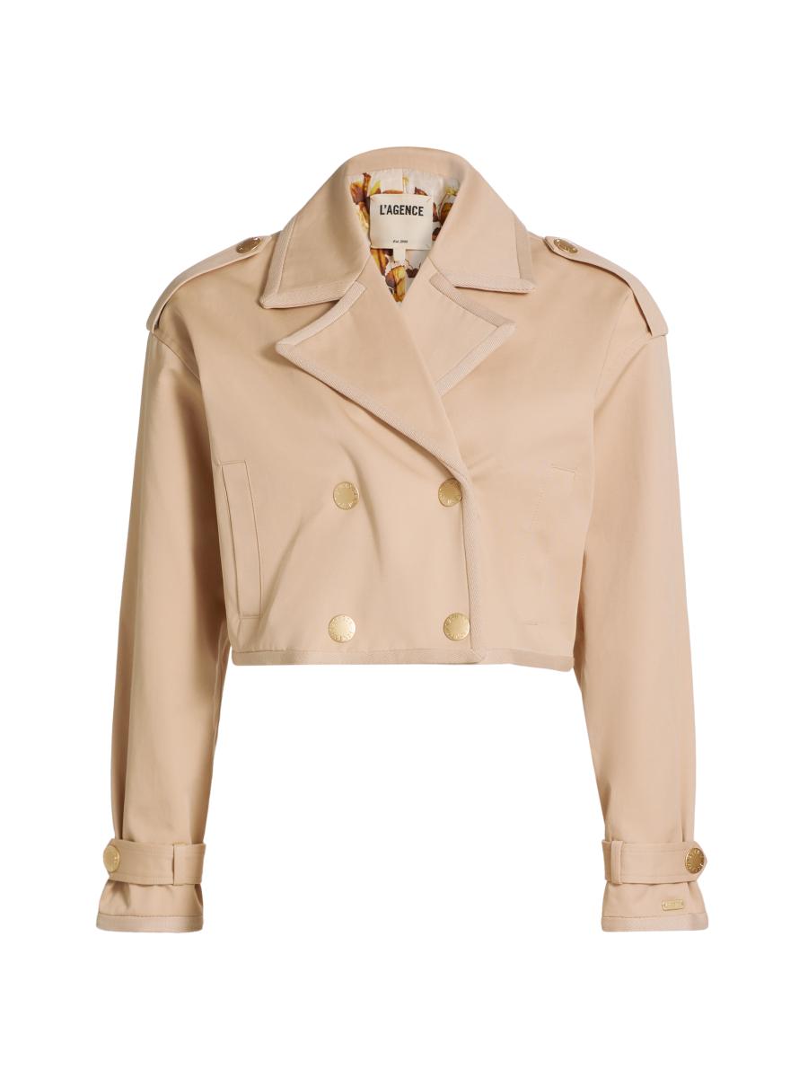 L'AGENCE Kento Cotton Crop Trench Jacket | Saks Fifth Avenue