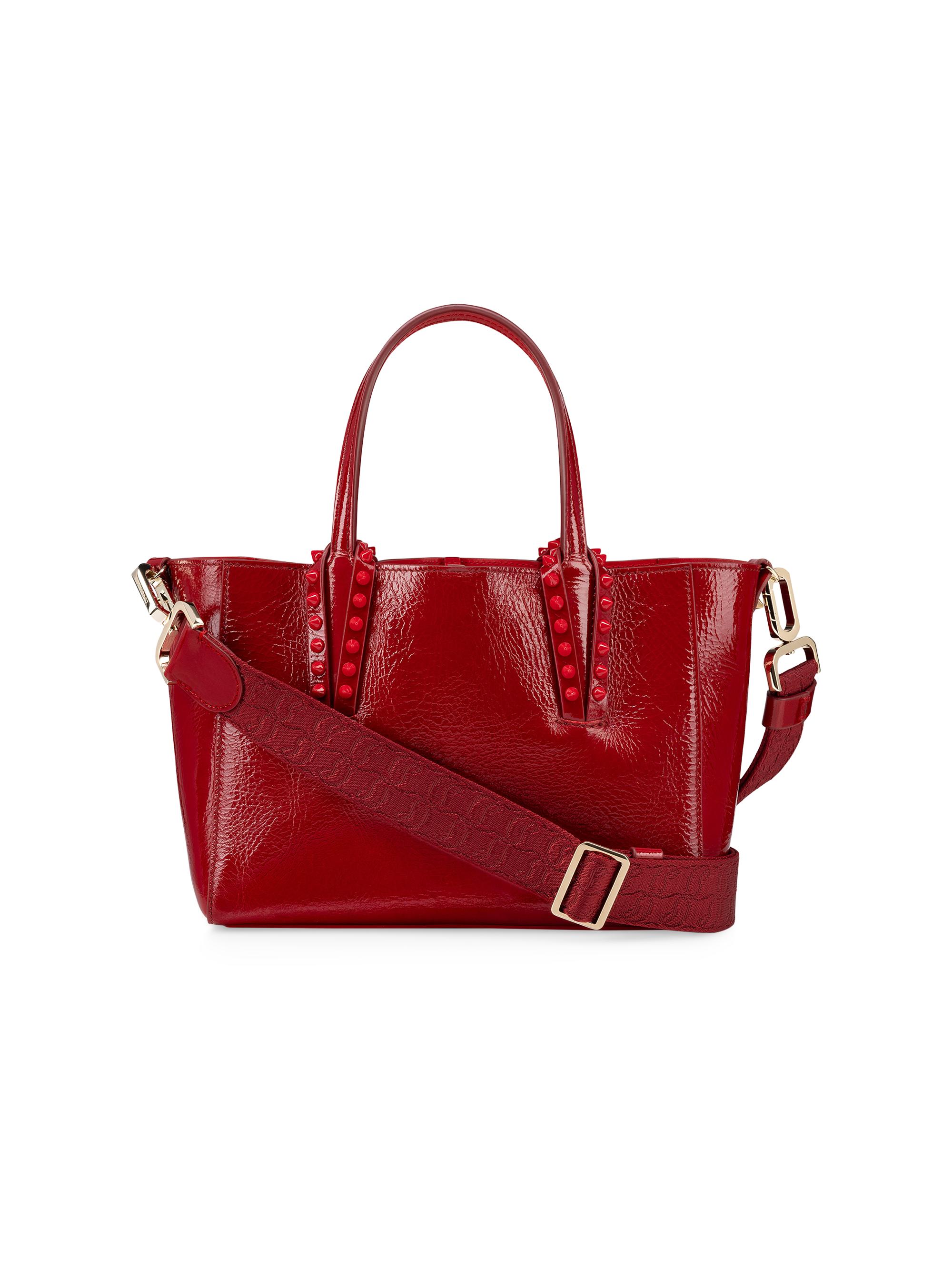 Christian Louboutin Women's Mini Cabata Patent Leather Top Handle Bag - Black