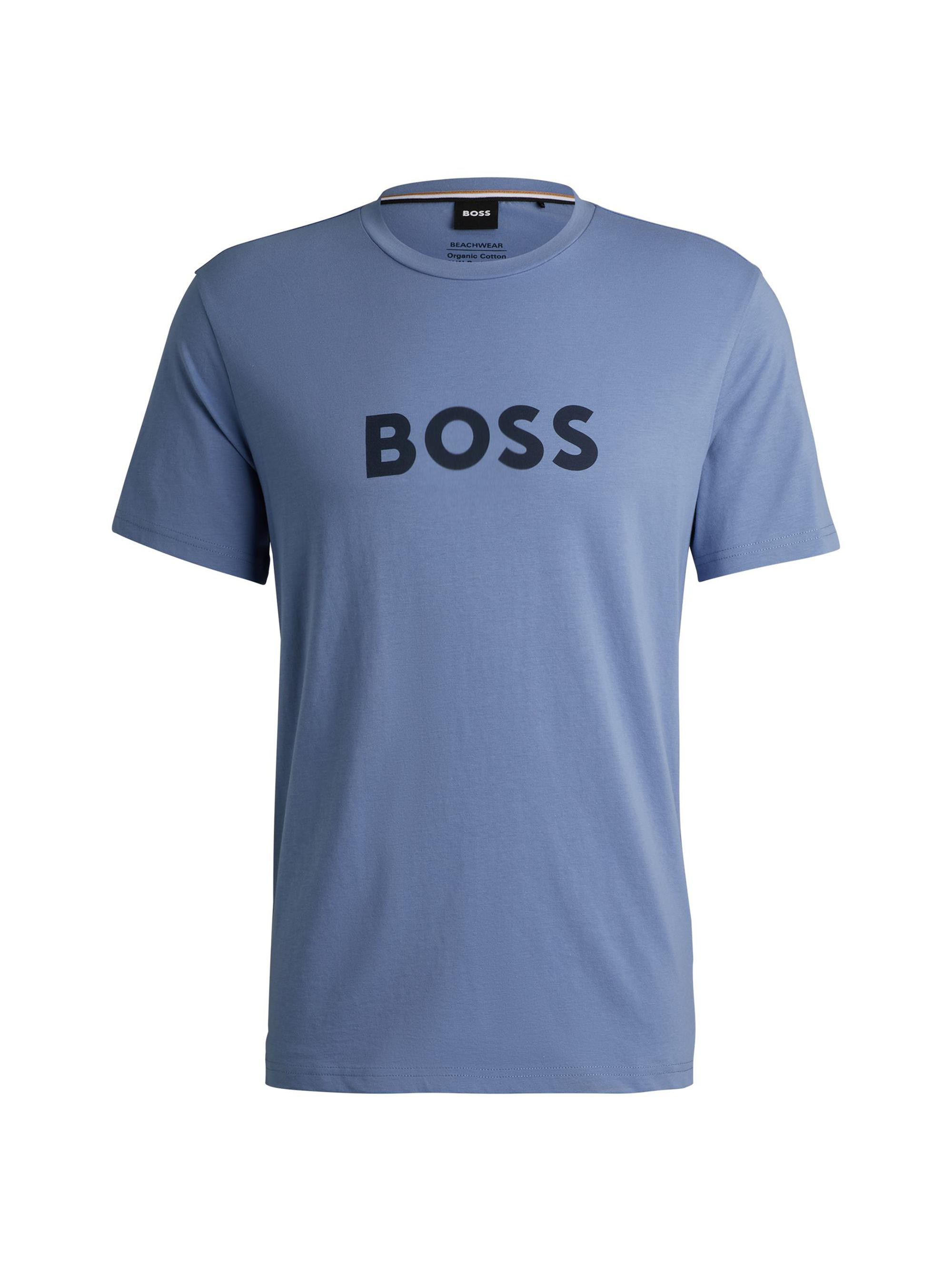BOSS Men's Cotton-Jersey Regular-Fit T-Shirt - Blue