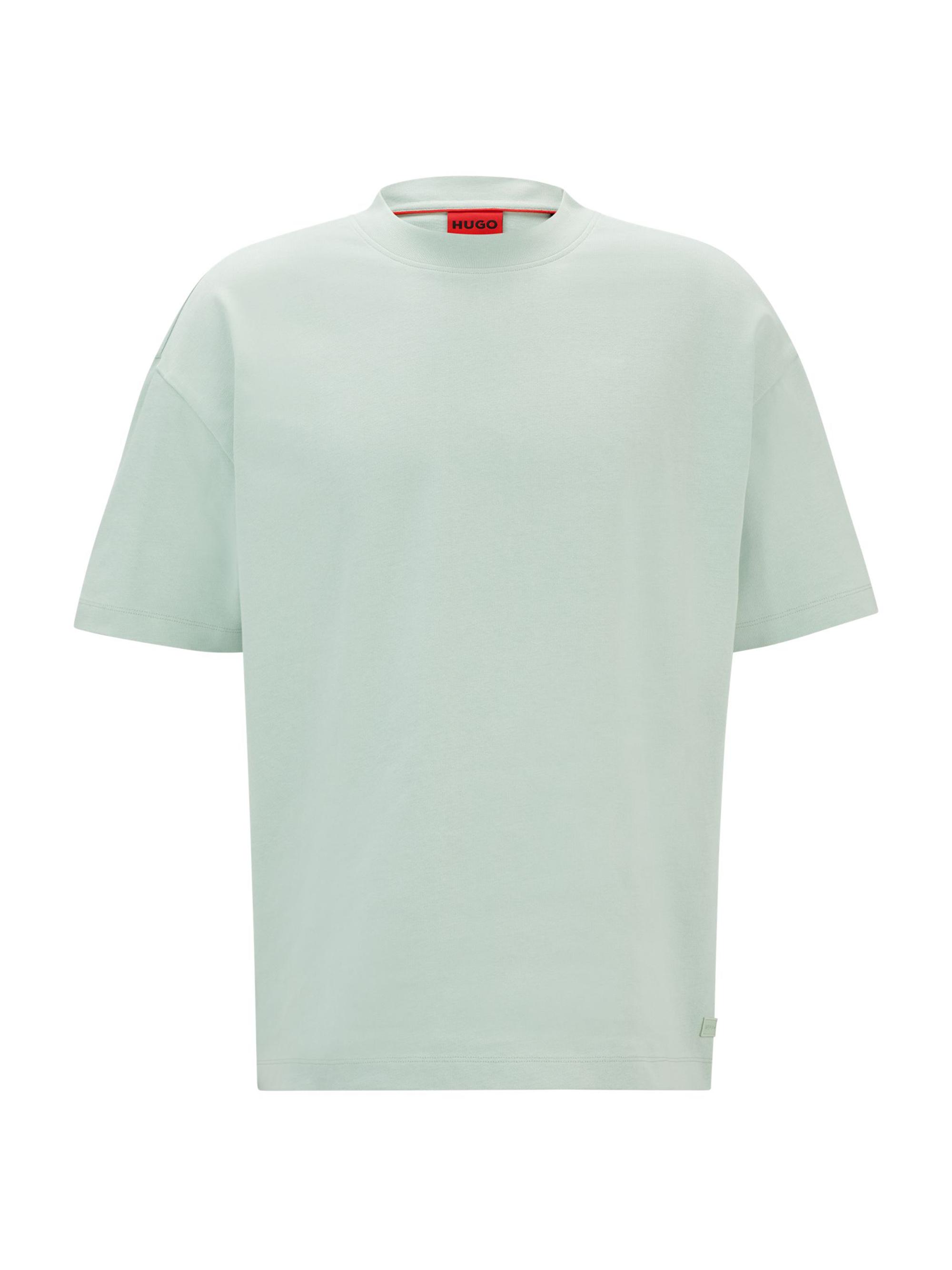 HUGO Men's Oversized-Fit All-Gender T-Shirt in Cotton - Black