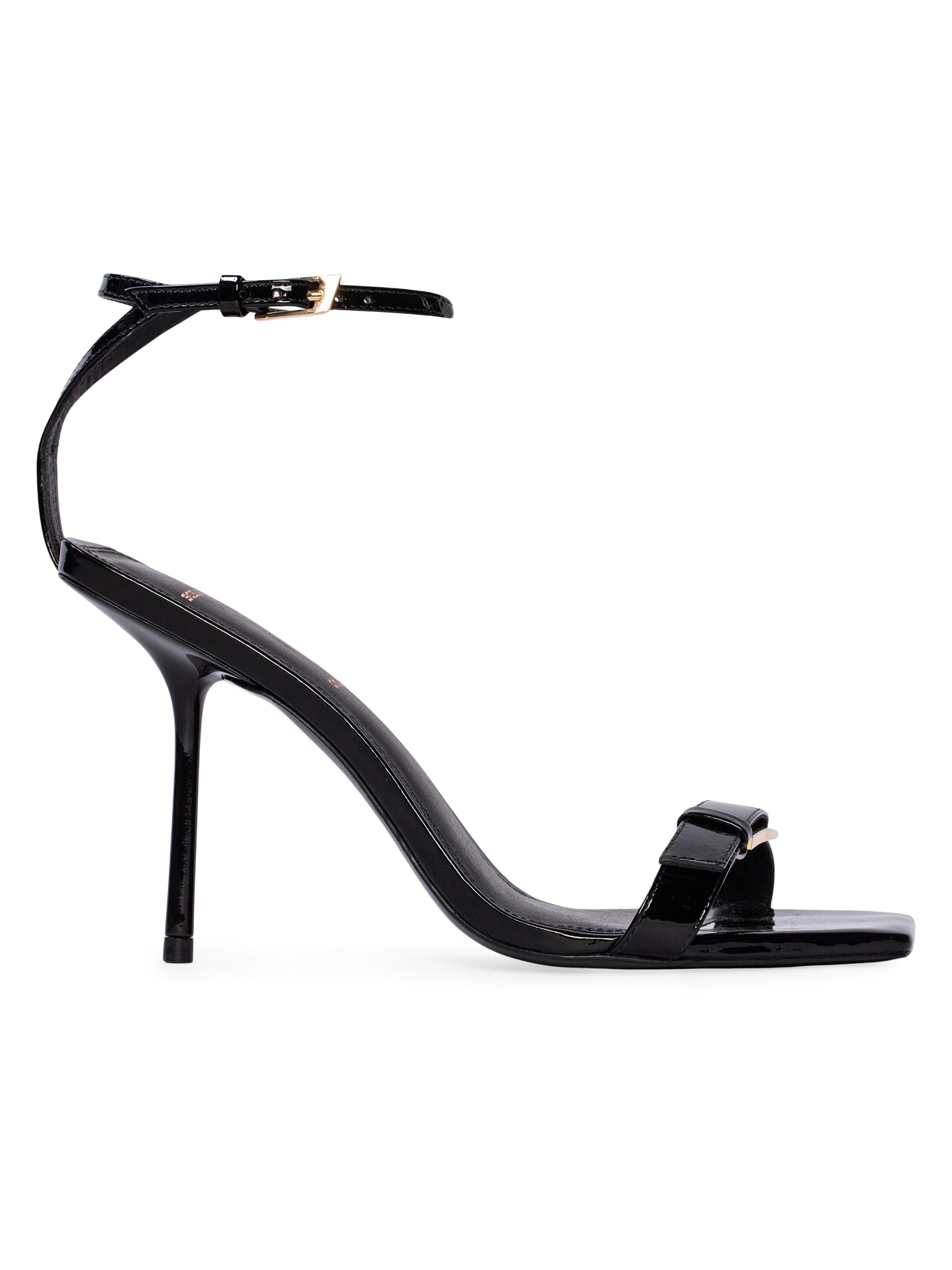 Black Suede Studio Women's Brooks 95MM Patent Sandals - Black Patent Leather