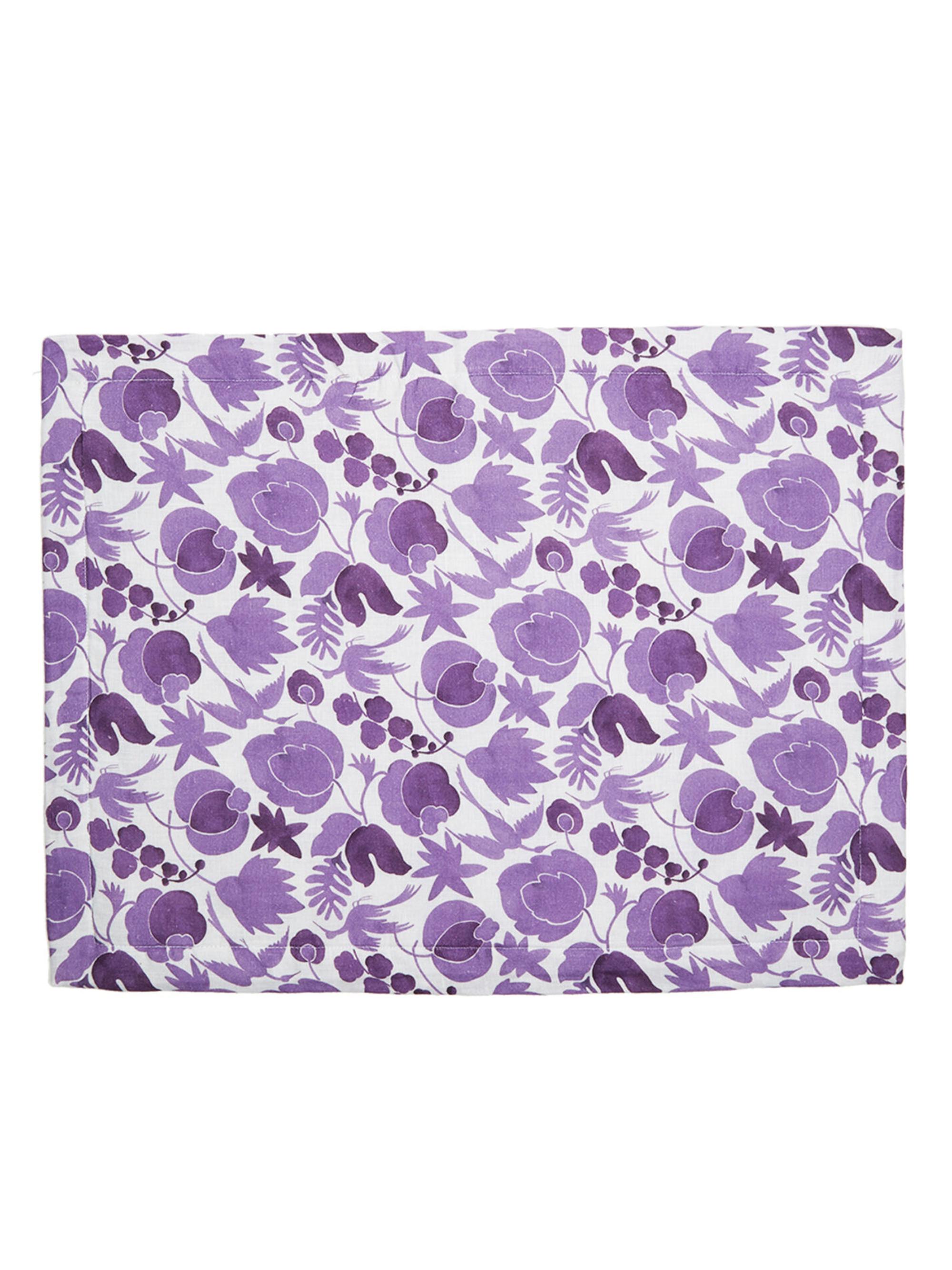 La DoubleJ Placemats Set of 2 (13.7''x 17.7'') - Wildbird Viola Purple