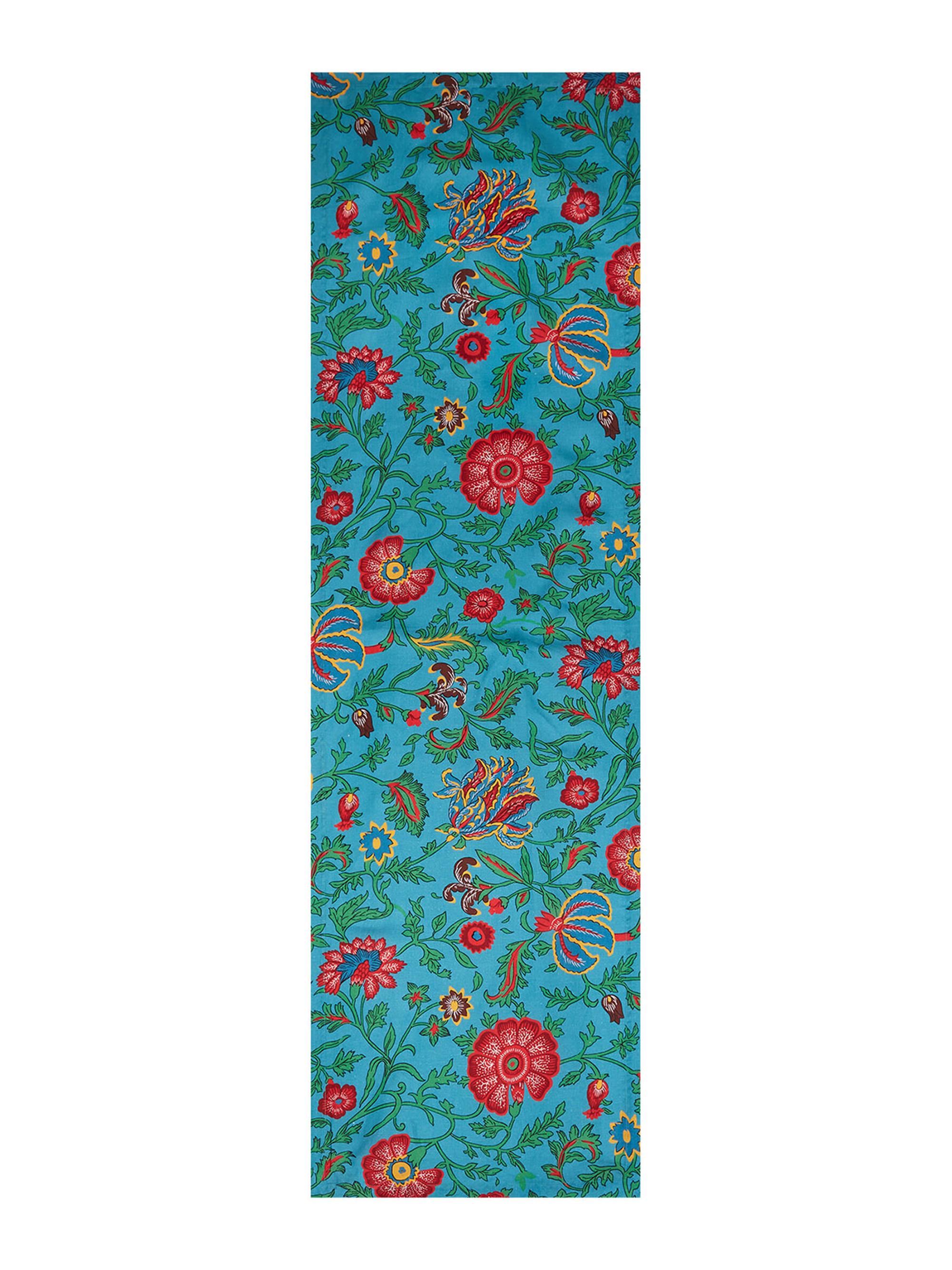La DoubleJ Table Runner (19.6'' x 63'') - Dragon Flower Turquoise