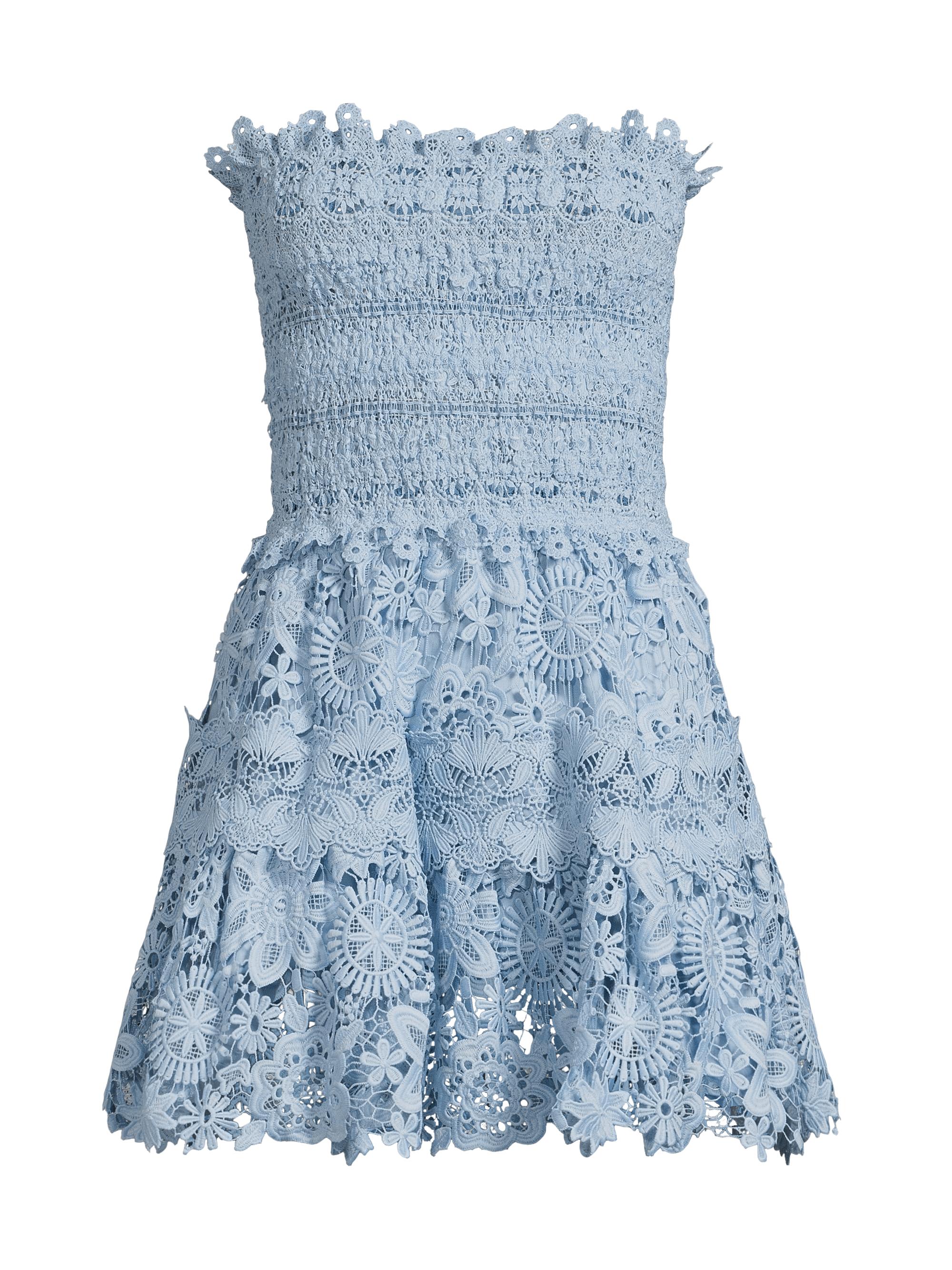 Waimari Women's Flor Del Viento Opal Strapless Lace Fit & Flare Minidress - Sky