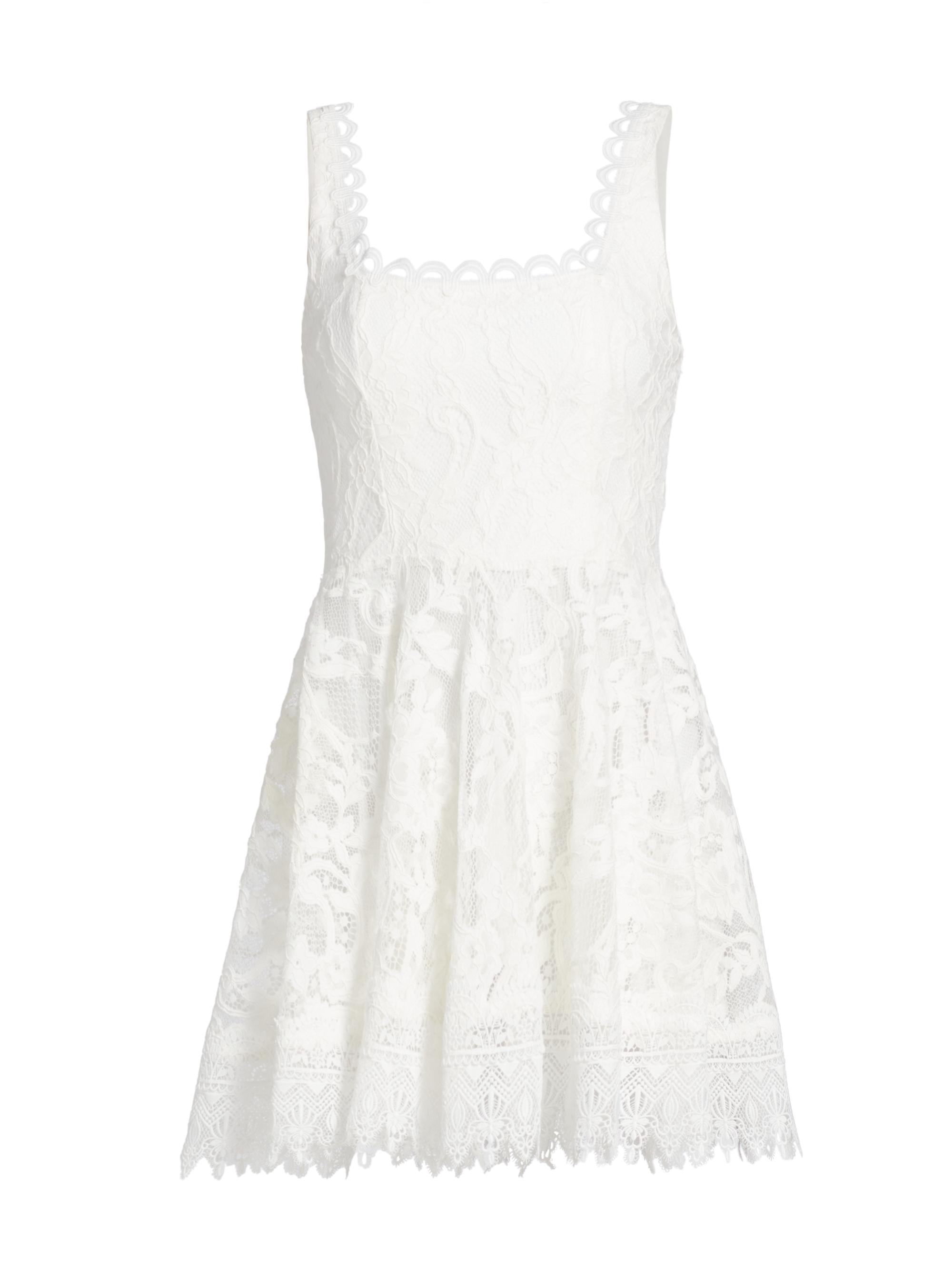 Waimari Women's Flor Del Viento Havana Lace Sleeveless A-Line Minidress - White
