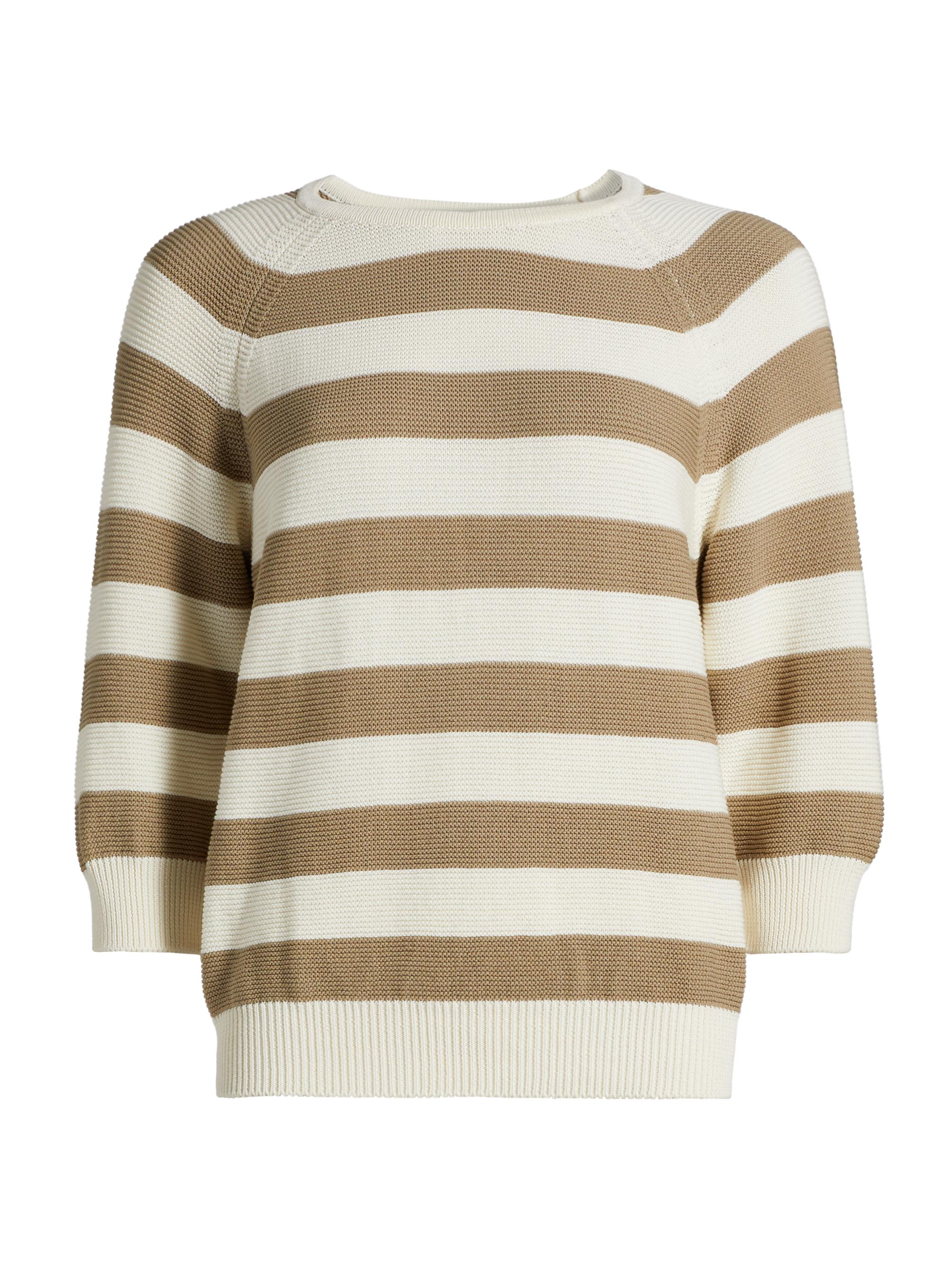 Max Mara Women's Sante Striped Cotton Sweater - Beige