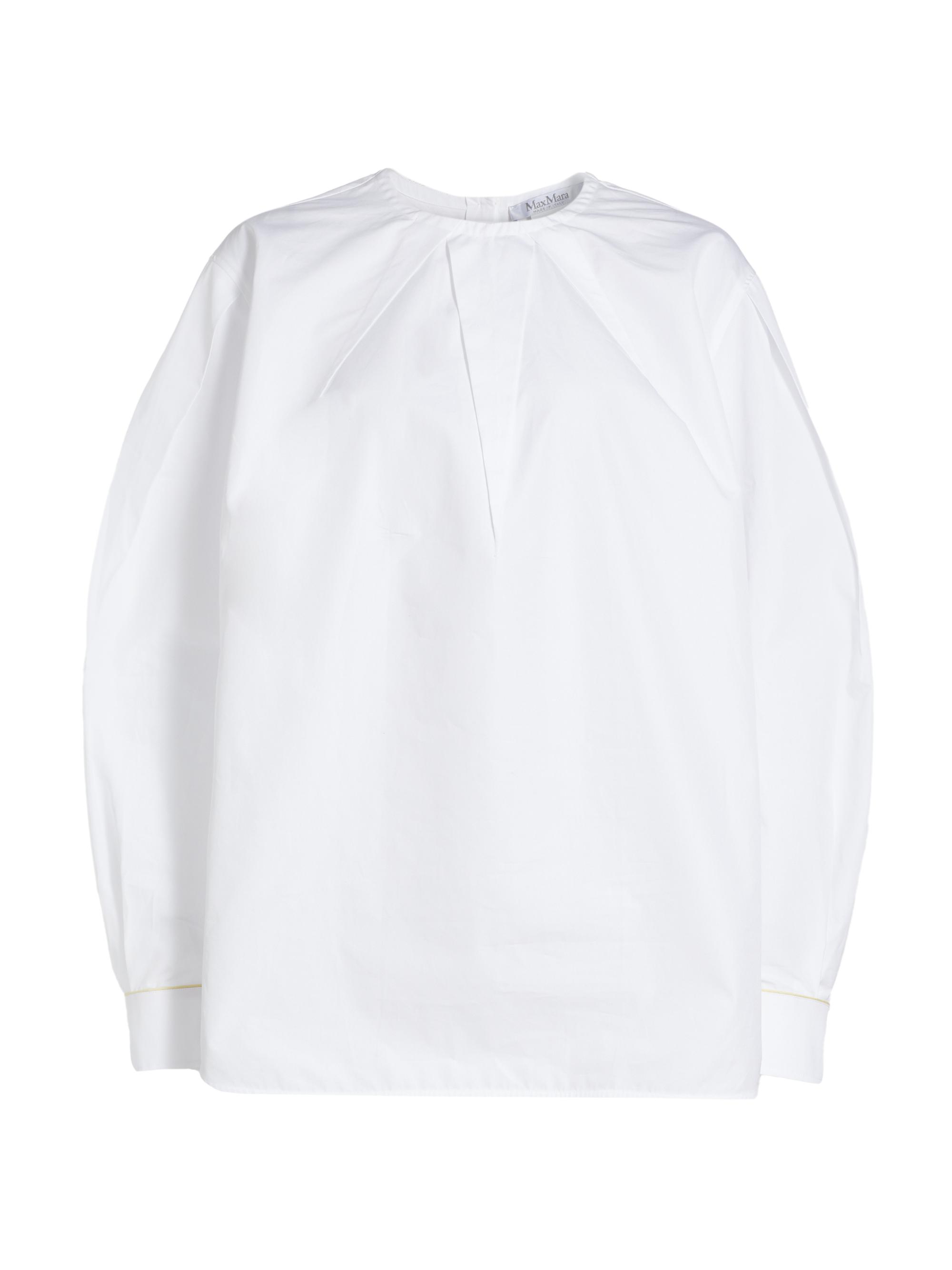 Max Mara Women's Olinto Cotton Pleated Top - Optical White