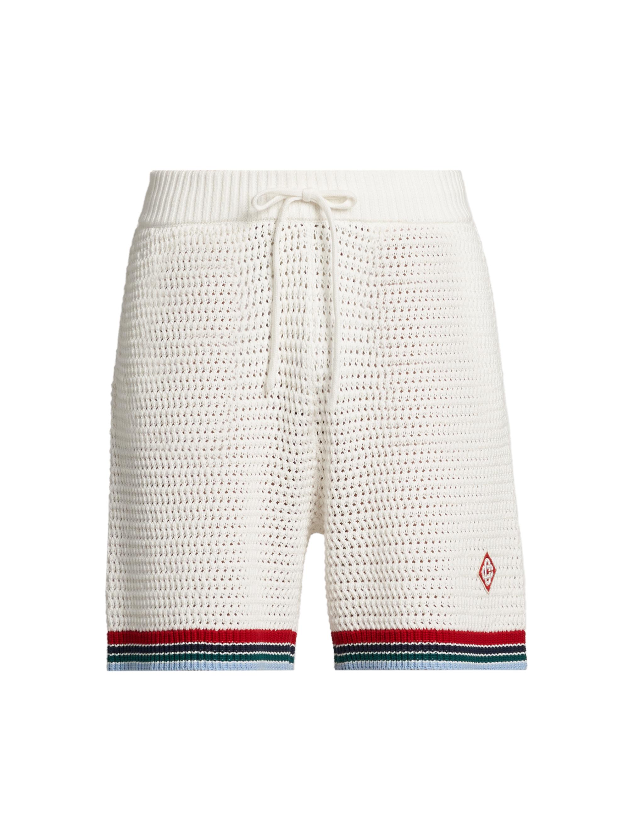 Casablanca Men's Sporty Crochet Shorts - White