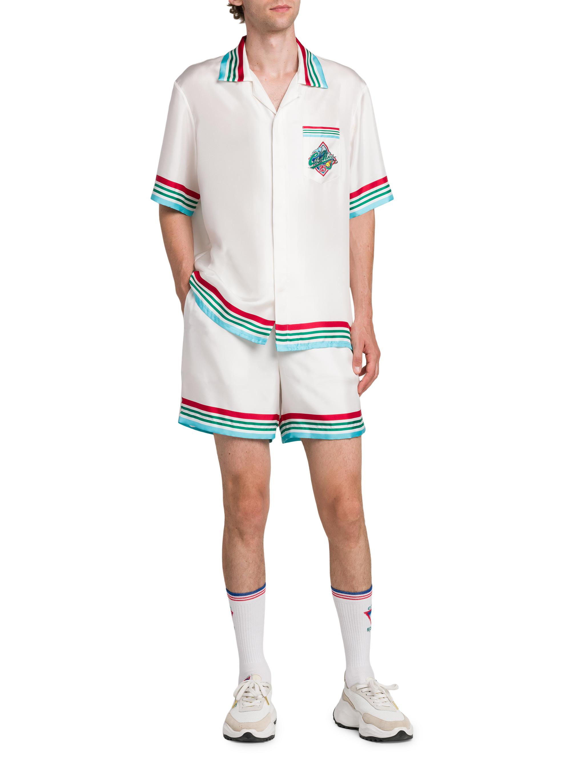 Casablanca | Casa Way World Series | Men's Striped Silk Drawstrin