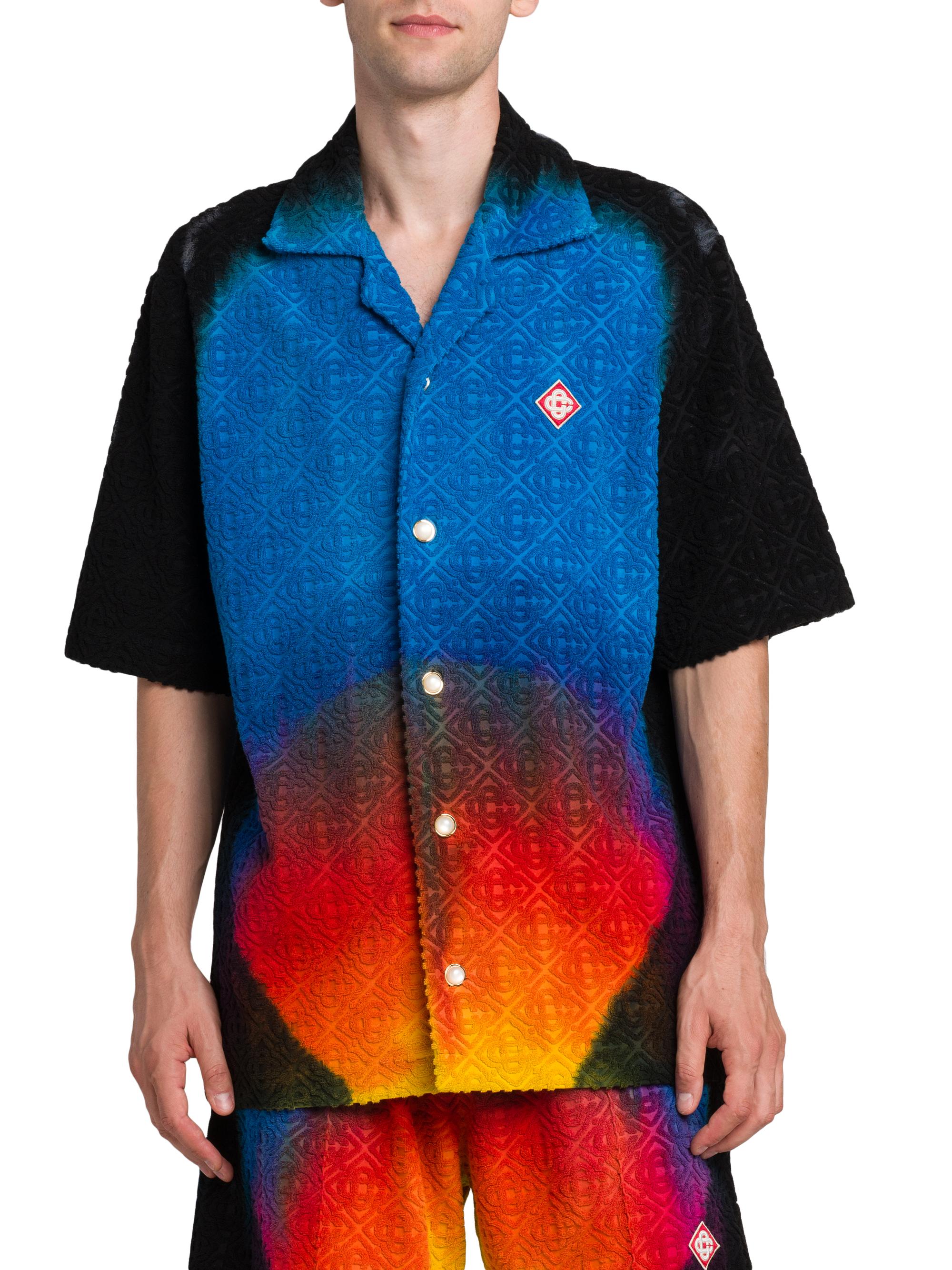 Casablanca Camp Collar Jacquard Monogram Shirt | Saks Fifth Avenue