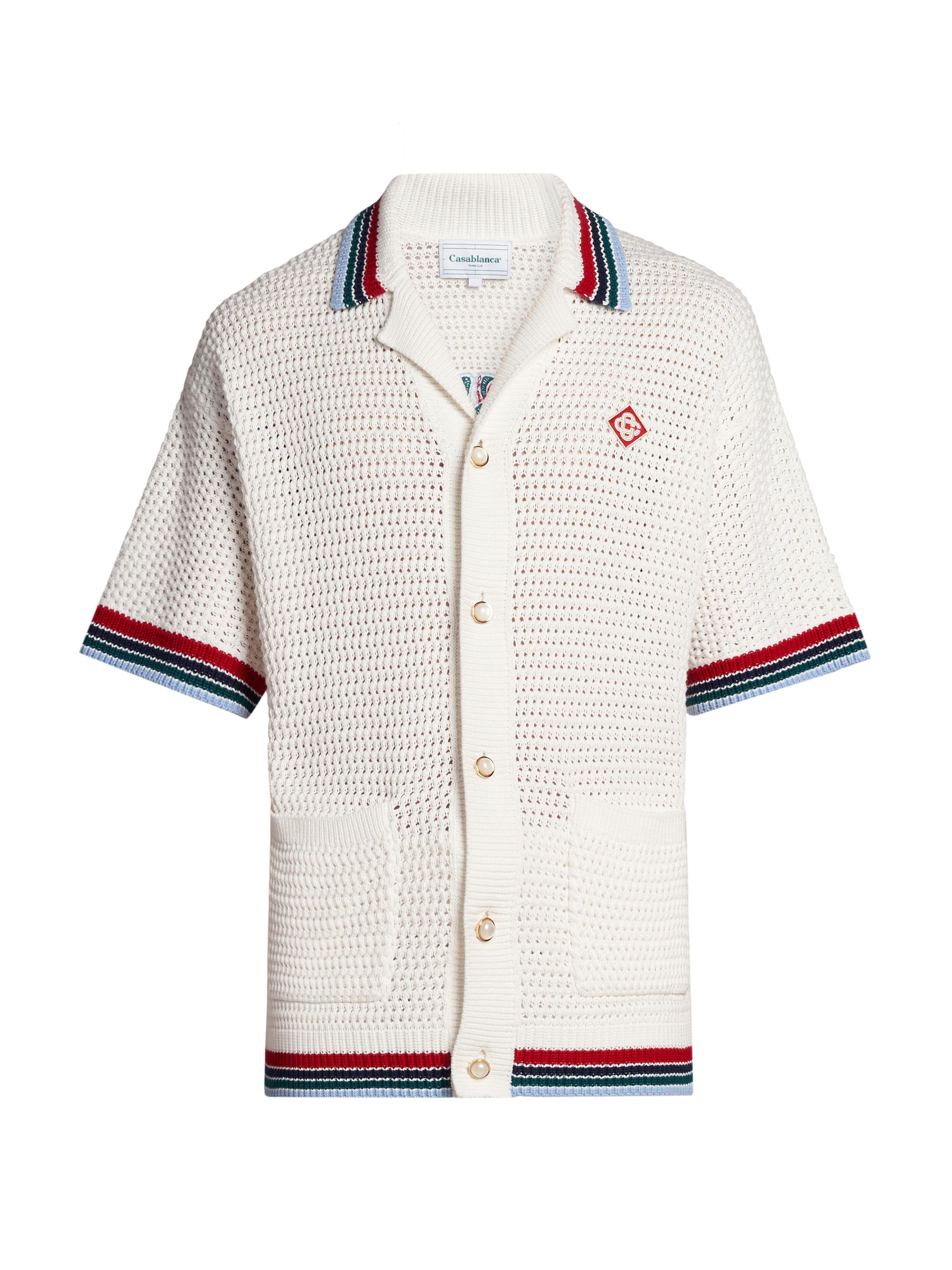 トップス Casablanca CROCHET TEXTURED SHIRT CASABLANCA Crochet