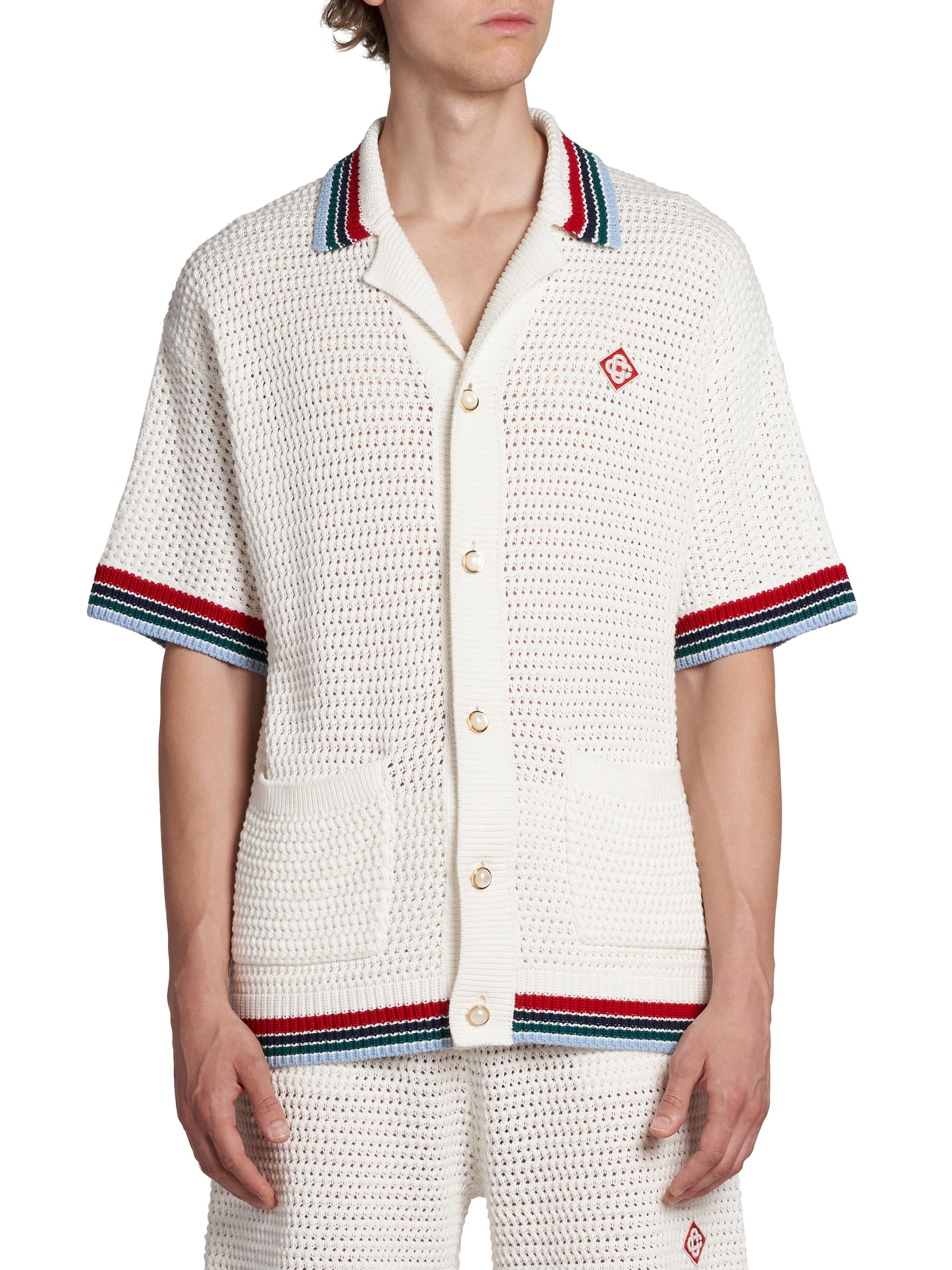 Casablanca Sporty Faux Crochet Shirt | Saks Fifth Avenue