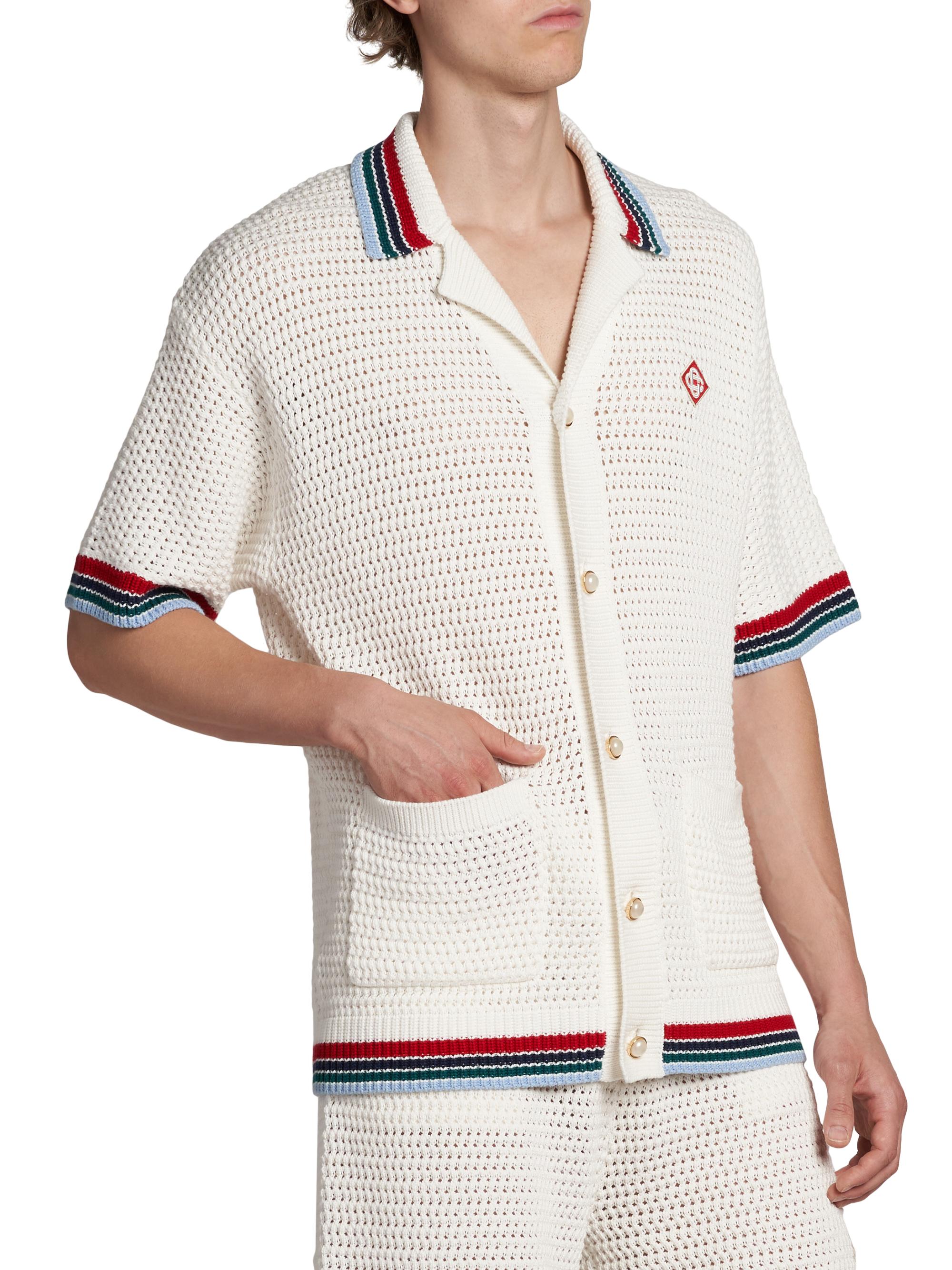Casablanca Sporty Faux Crochet Shirt | Saks Fifth Avenue
