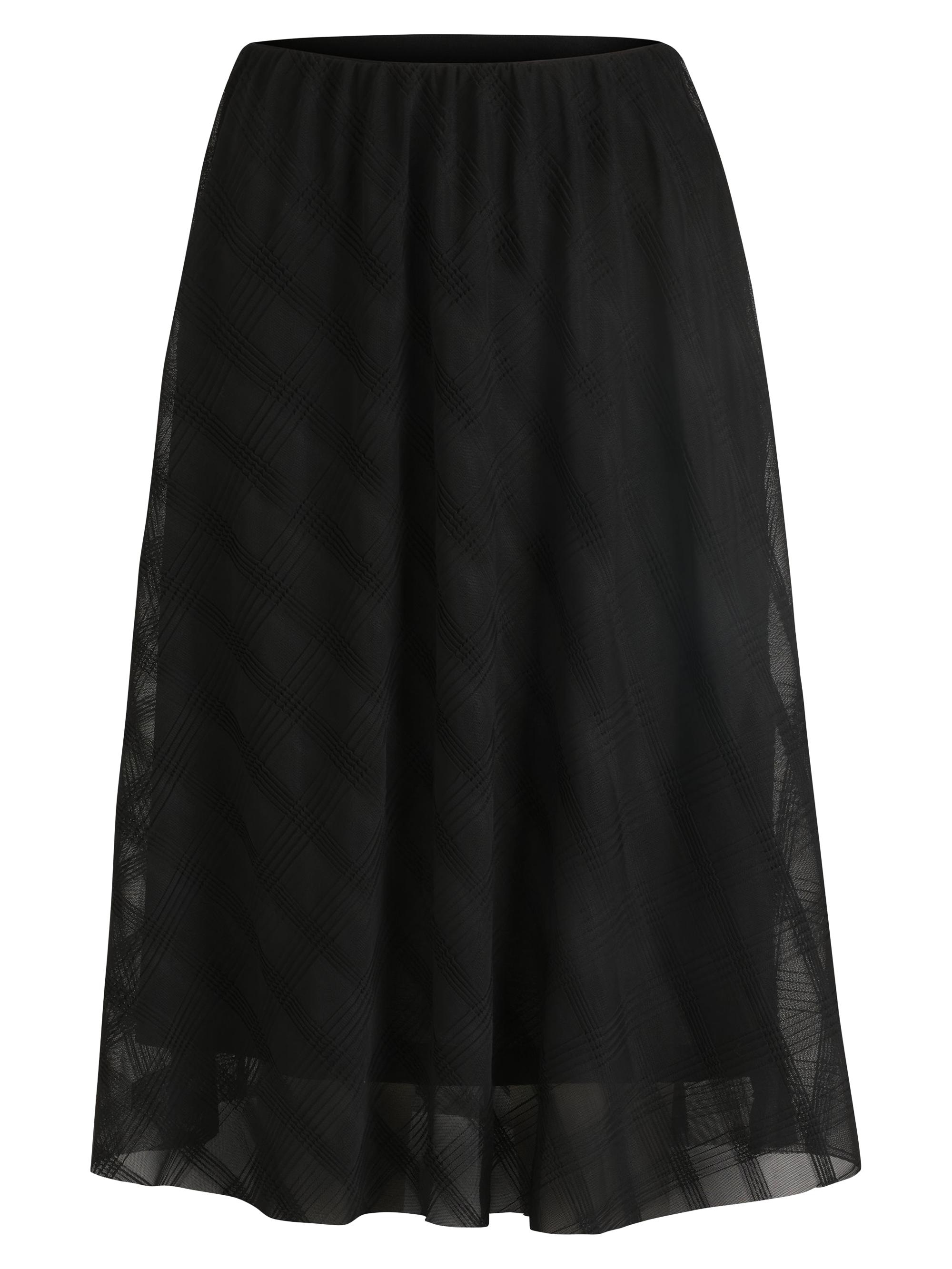 BOSS Women's Midi Skirt in Patterned Tulle - Black