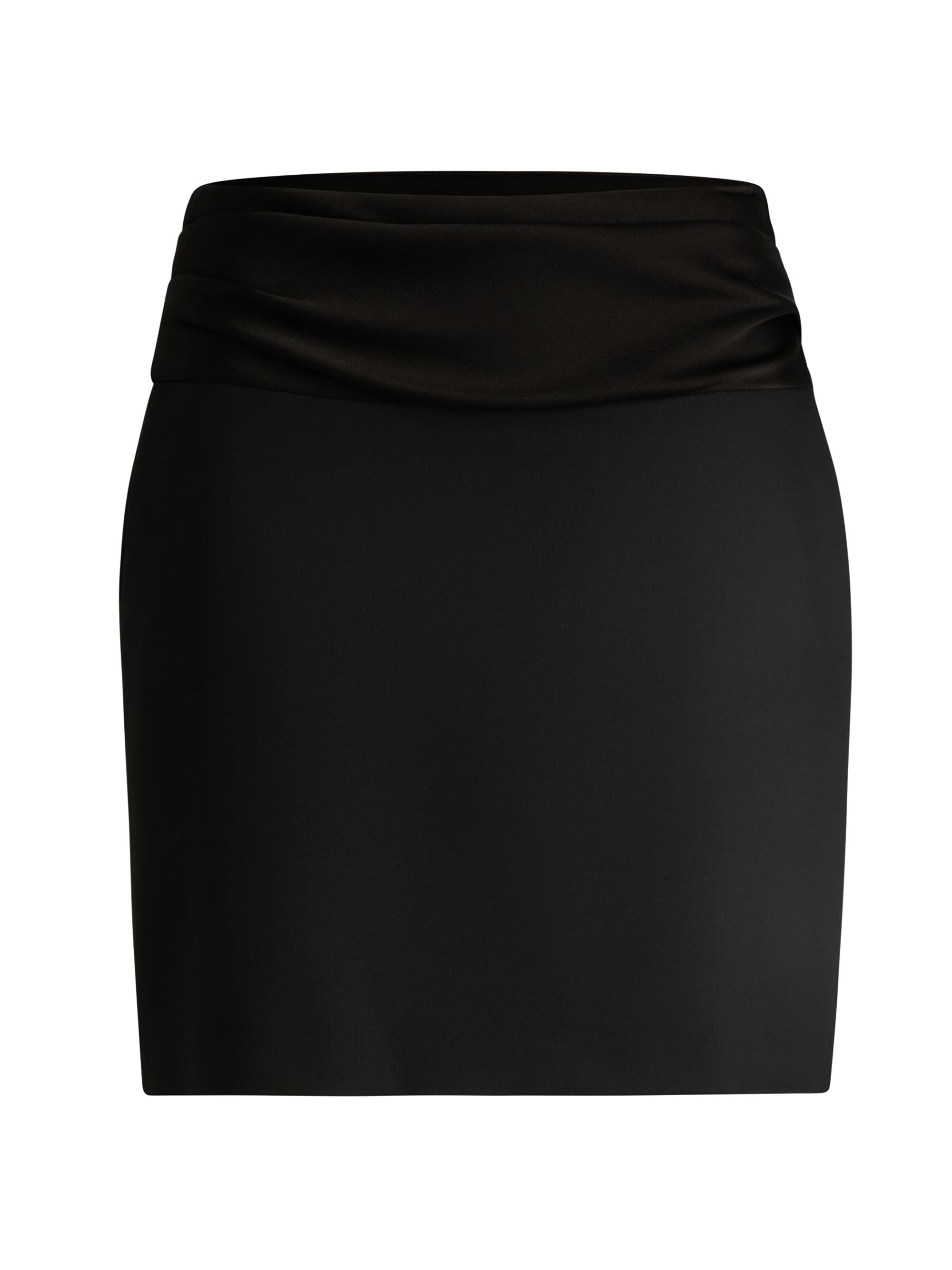 BOSS Women's Mini Skirt with Shiny Waistband - Black