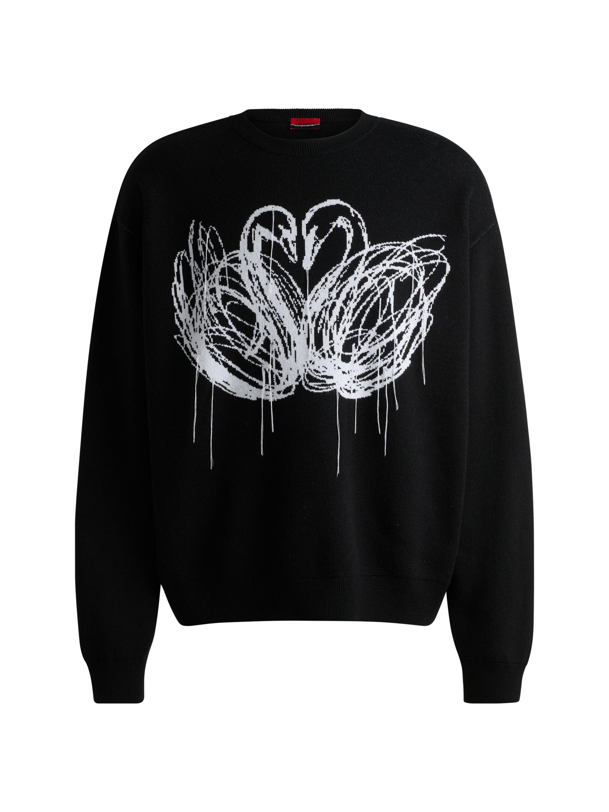 HUGO Men's Hugo x Les Benjamins Oversize-Fit Sweater - Black