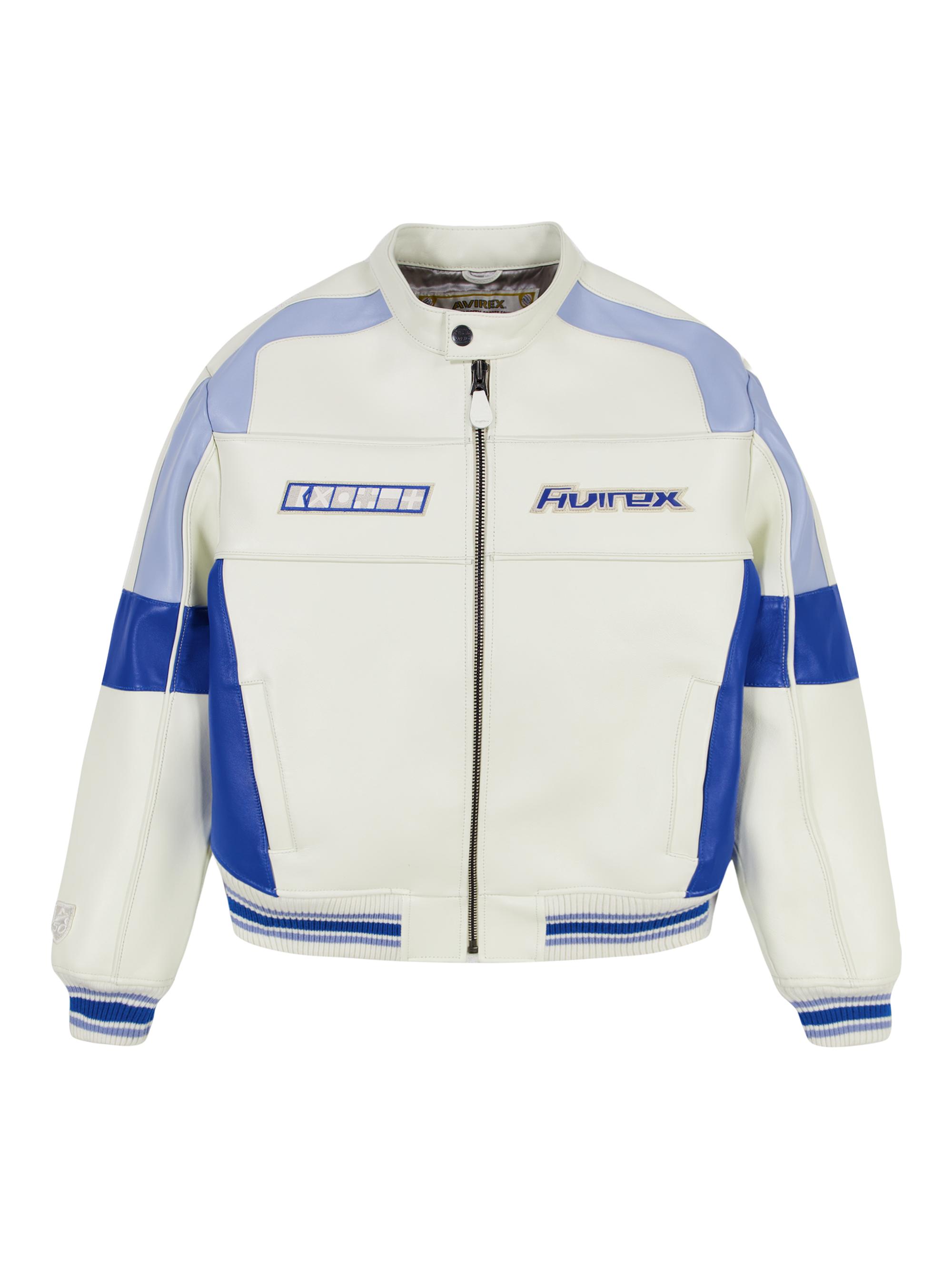 Avirex Off-Shore Leather Racing Jacket | Saks Fifth Avenue