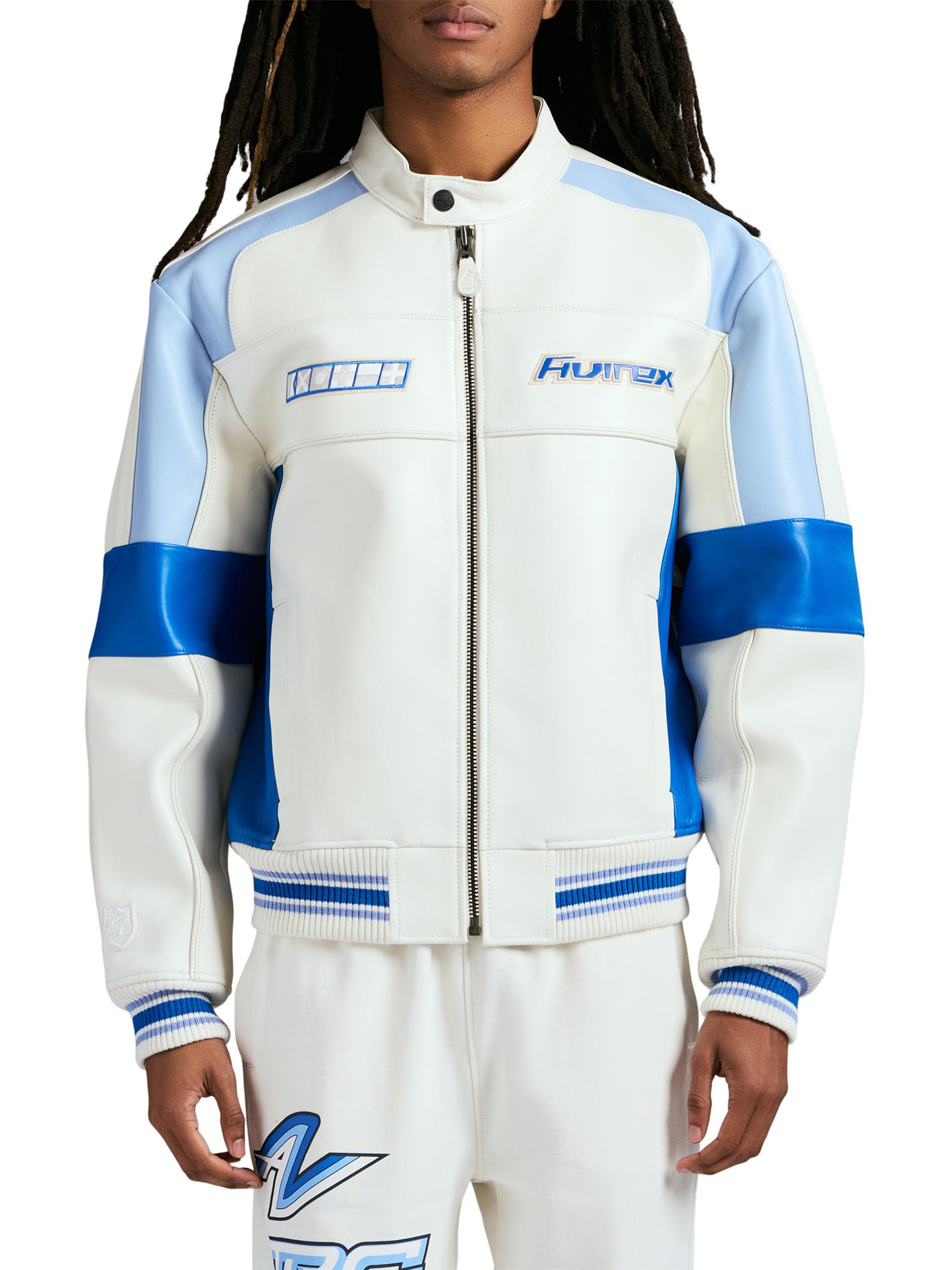 Avirex Off-Shore Leather Racing Jacket | Saks Fifth Avenue