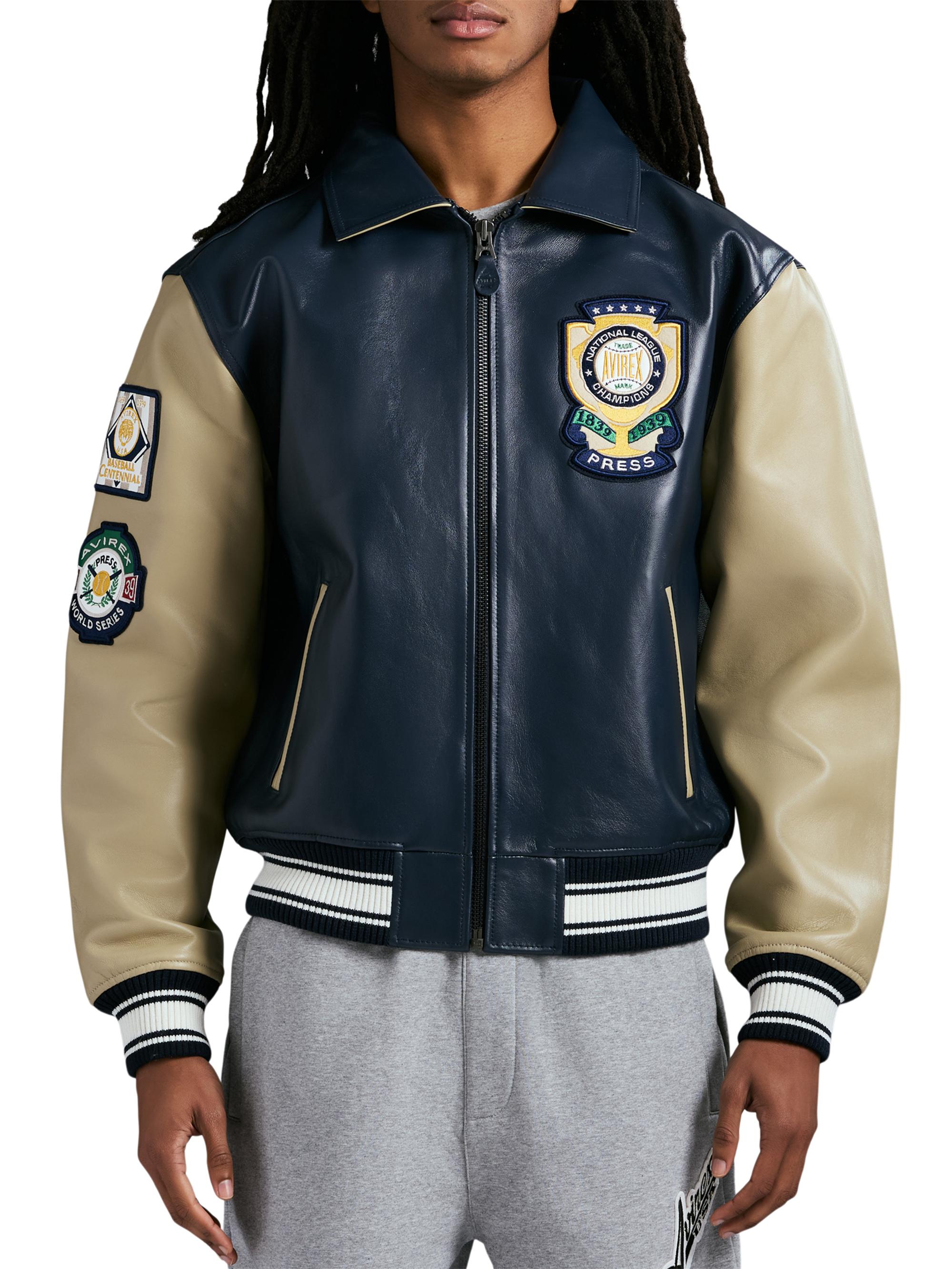 【新品】Bibiy VANESSA JACKET NAVY Avirex World Series Leather Jacket | Saks Fifth Avenue