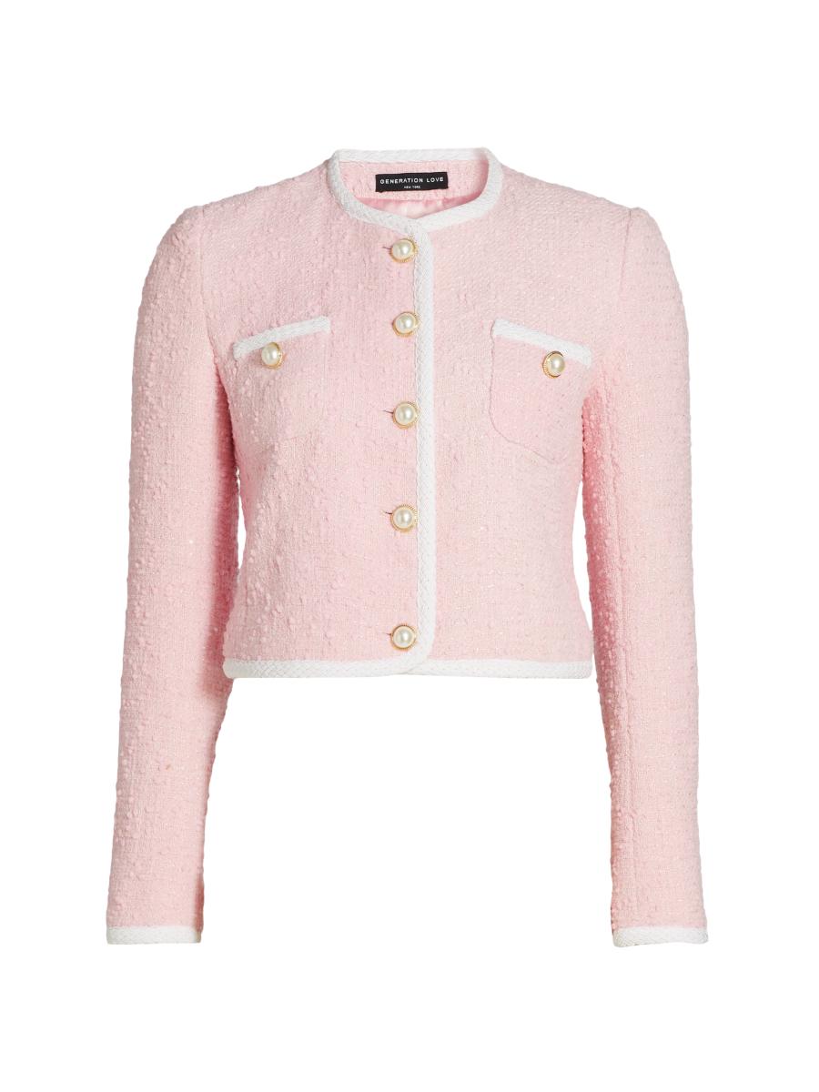 正規品　新品　Herlipto Grace Tweed Jacket pink Generation Love Karson Tweed Jacket | Saks Fifth Avenue
