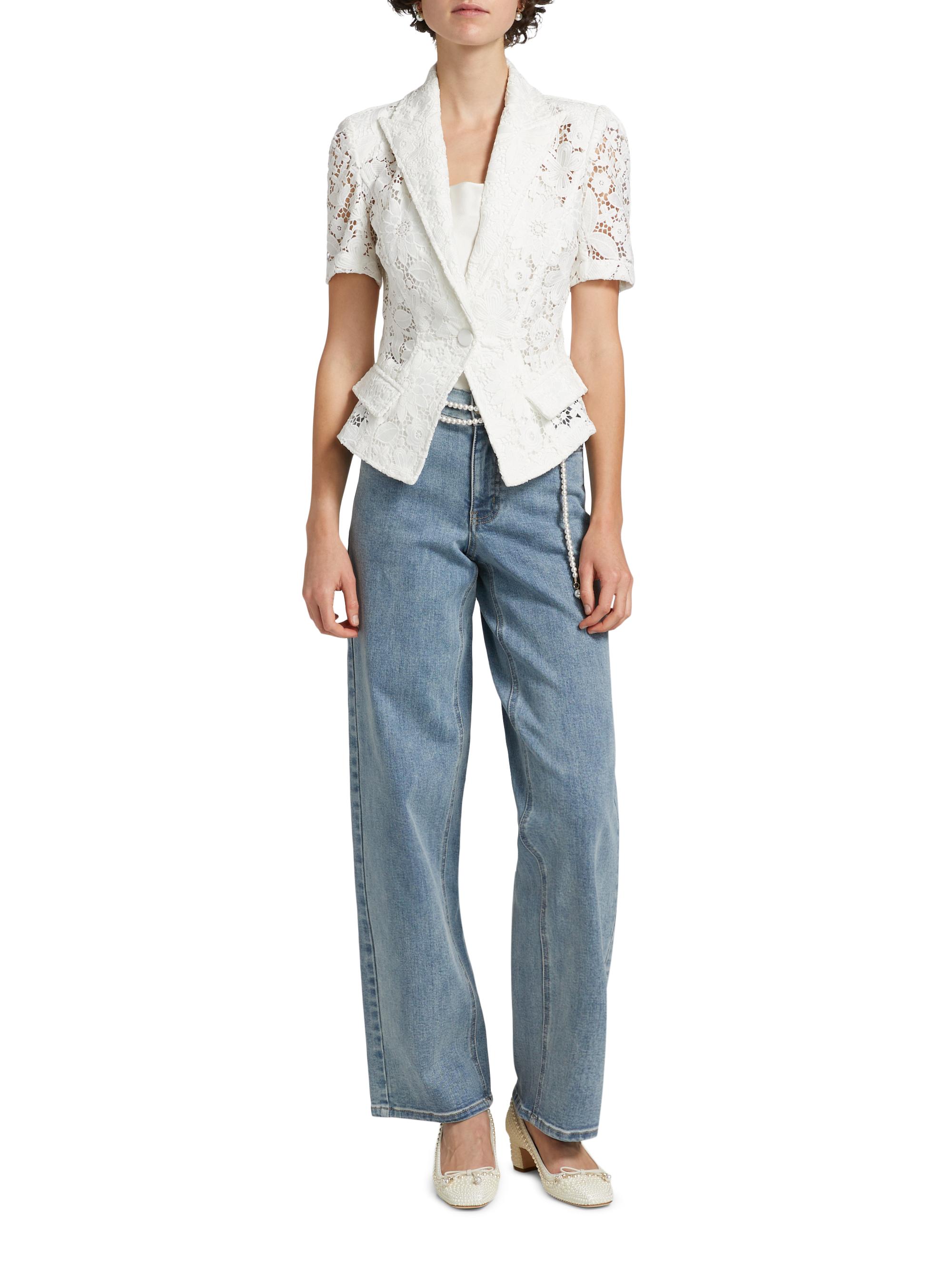 fleursviolUNITED ARROWS ツイード　ジレ Generation Love Melbourne Floral Guipure Lace Blazer | Saks Fifth