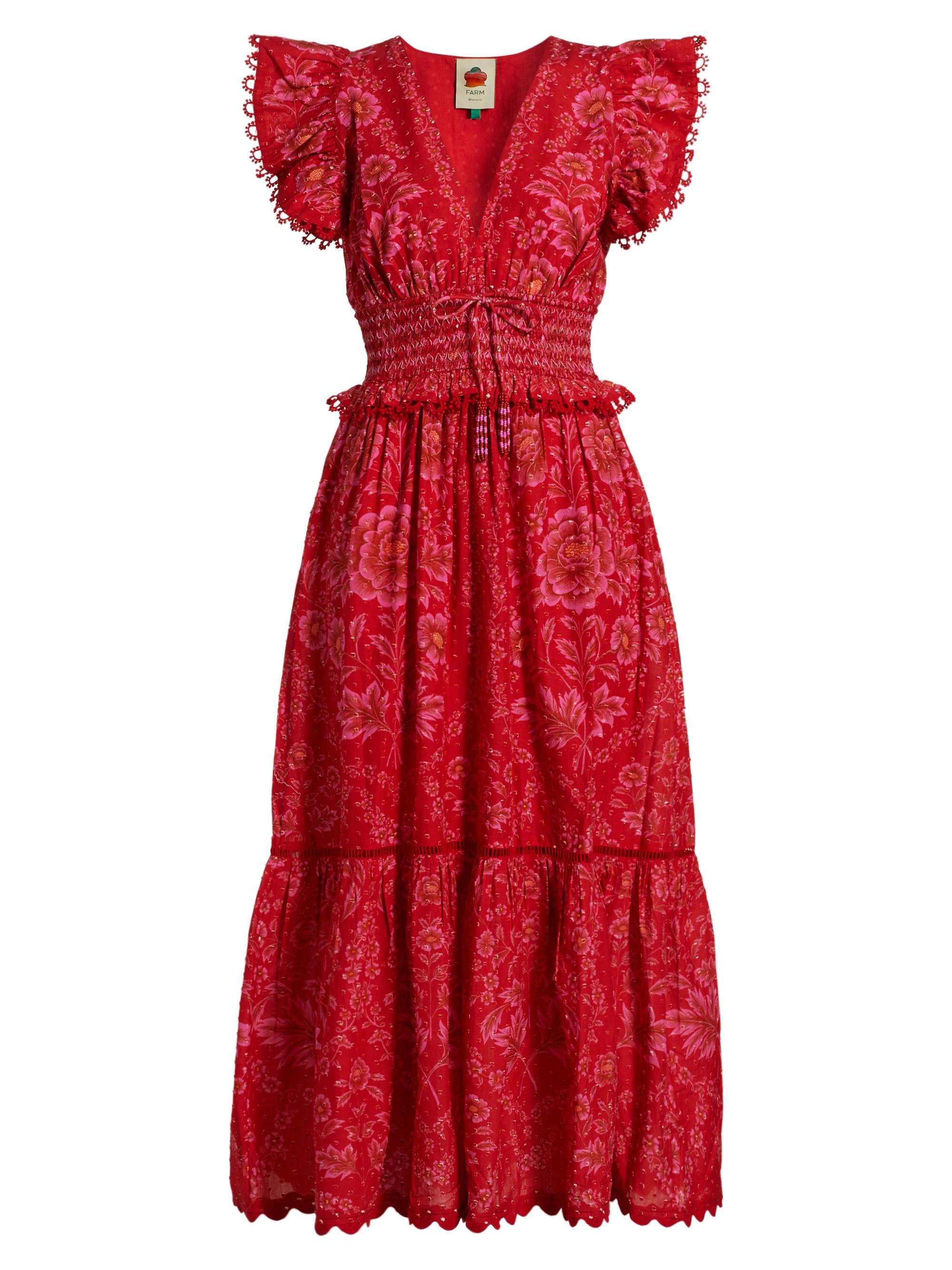 Farm Rio Women's Olivia Printed Cotton Maxi Dress - Olivia Red