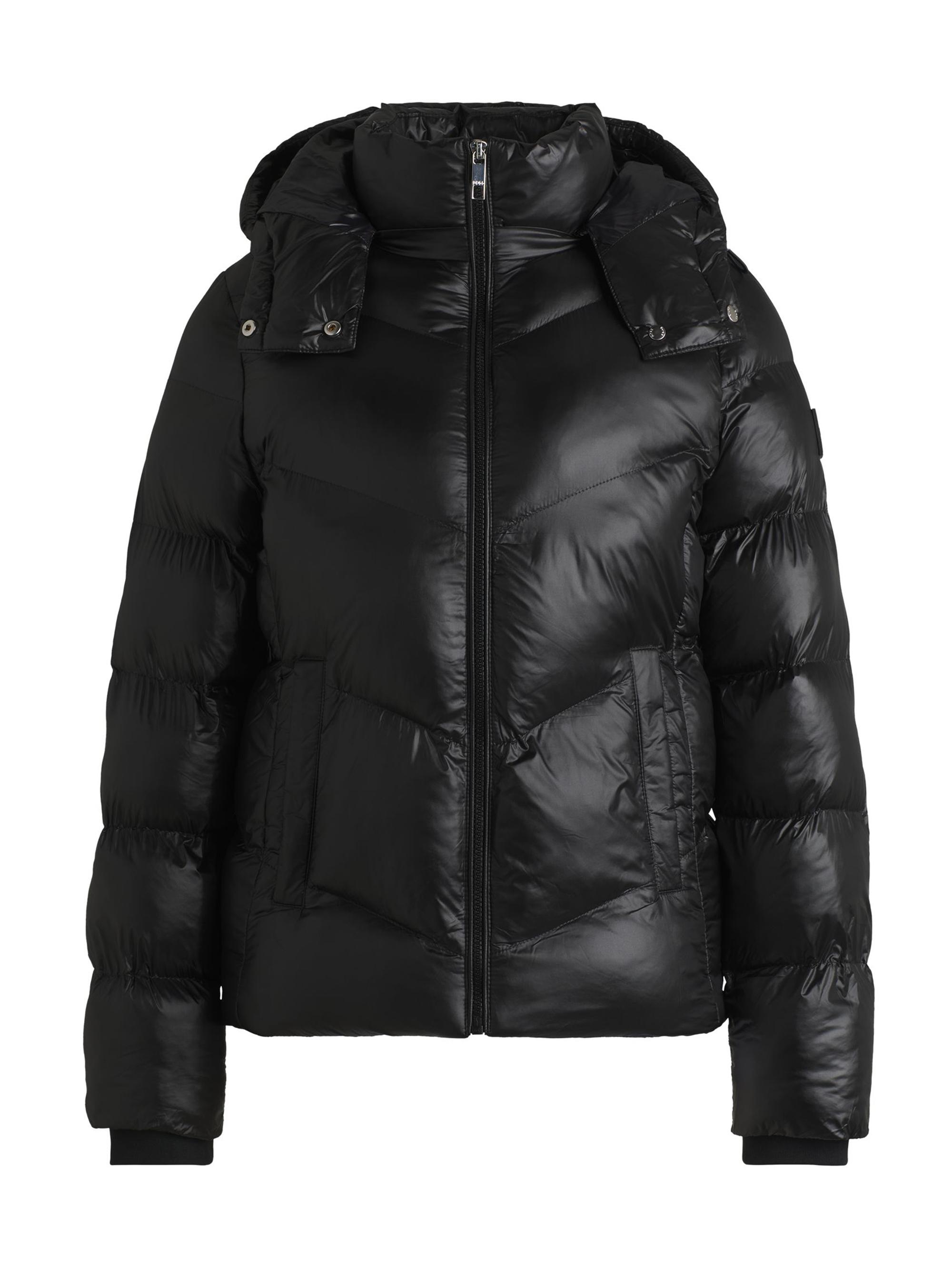 BOSS Women's Water-Repellent Padded Jacket with Adjustable Hood - Black