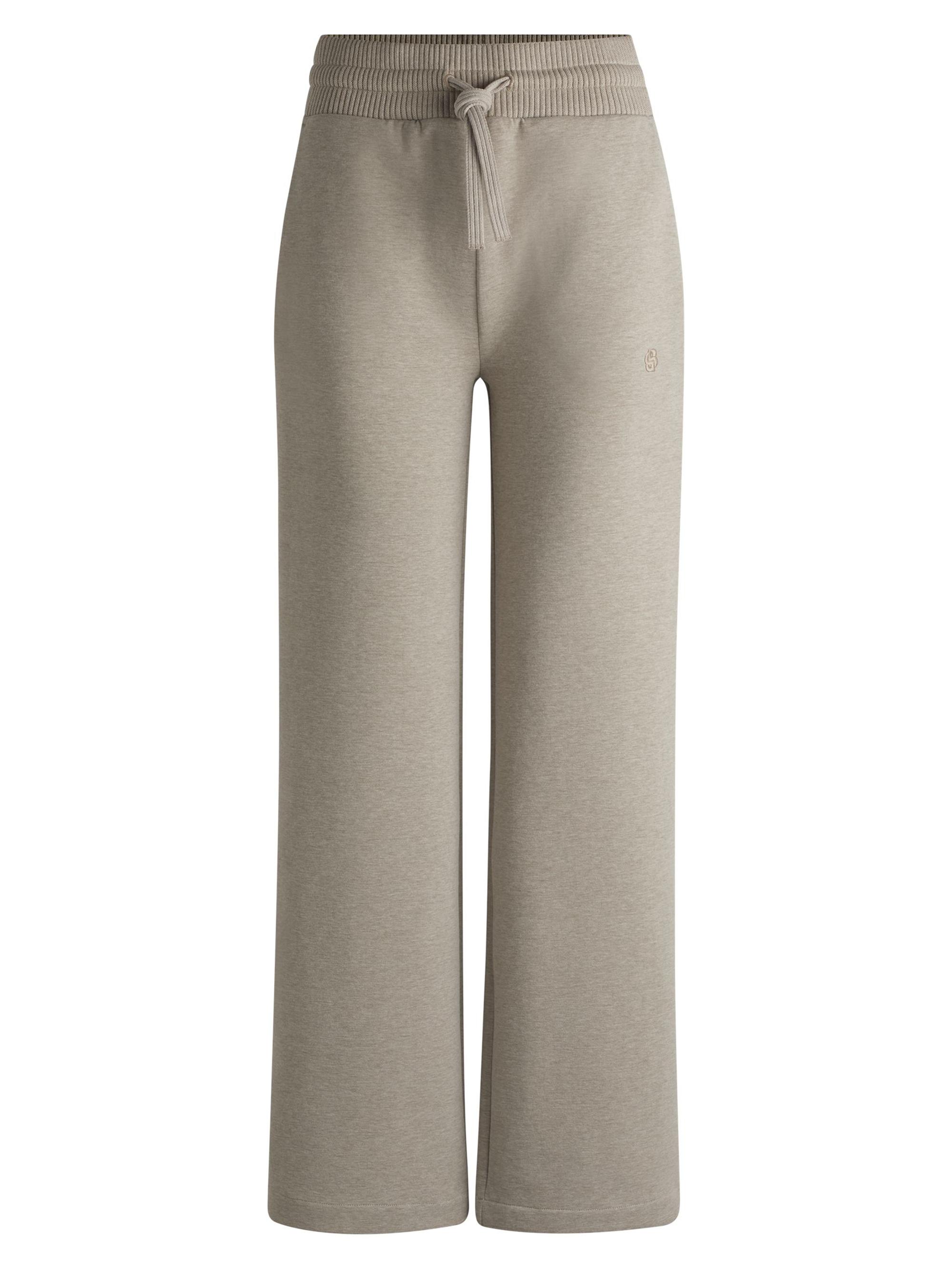 BOSS Women's Cotton-Jersey Tracksuit Bottoms with Double B Monogram - Beige