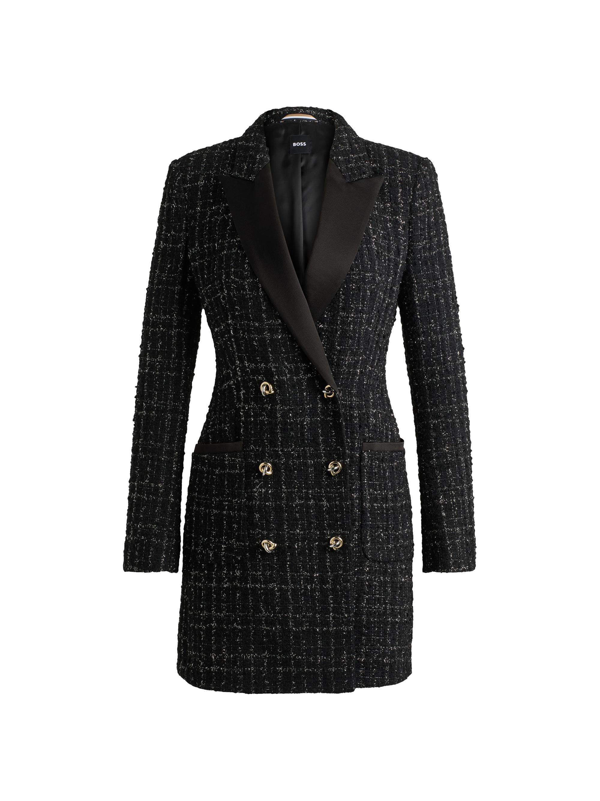BOSS Women's Tuxedo-Style Dress in Sparkling Tweed - Black