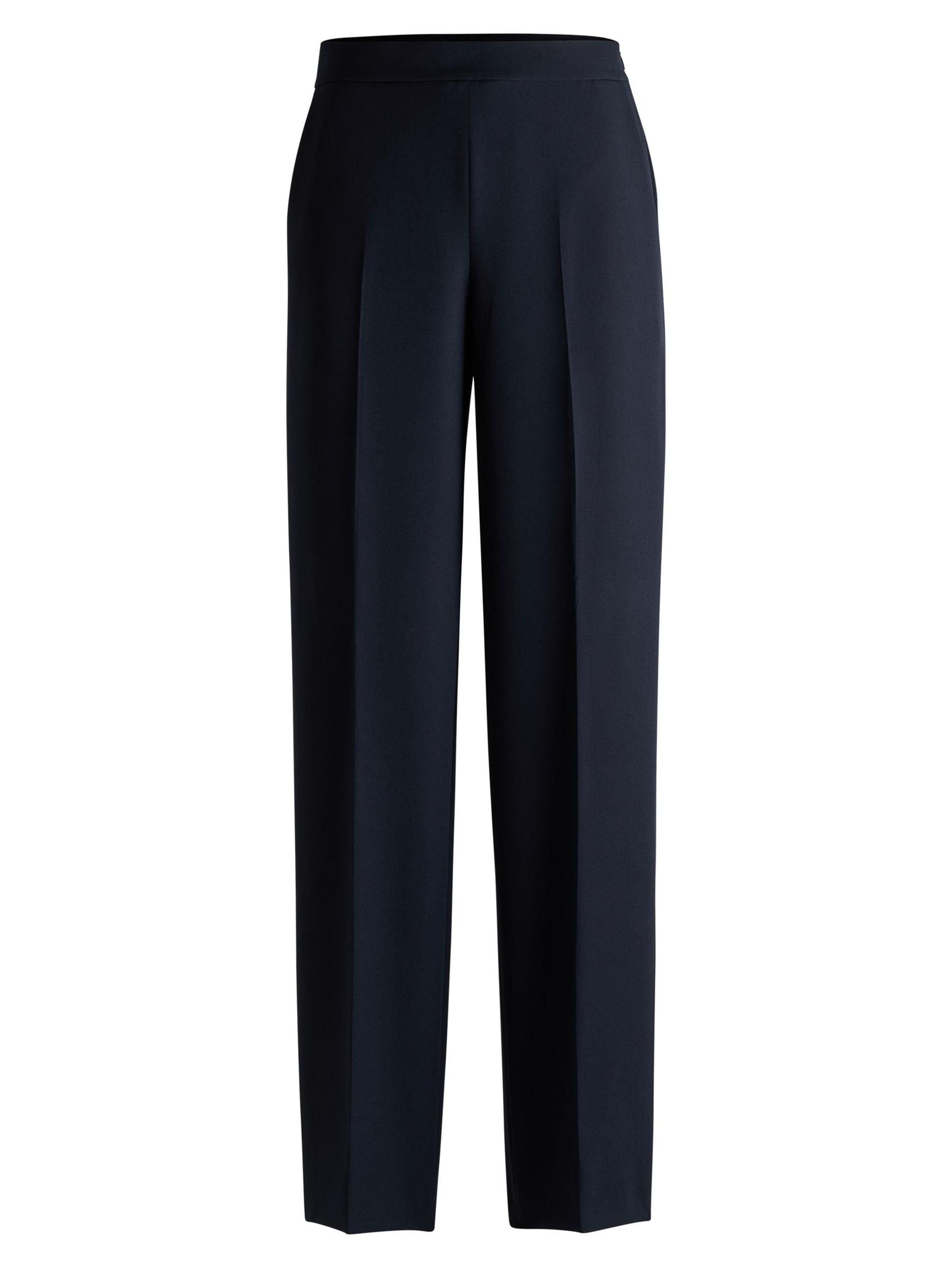 BOSS Women's Straight-Fit Trousers in Stretch Fabric - Dark Blue