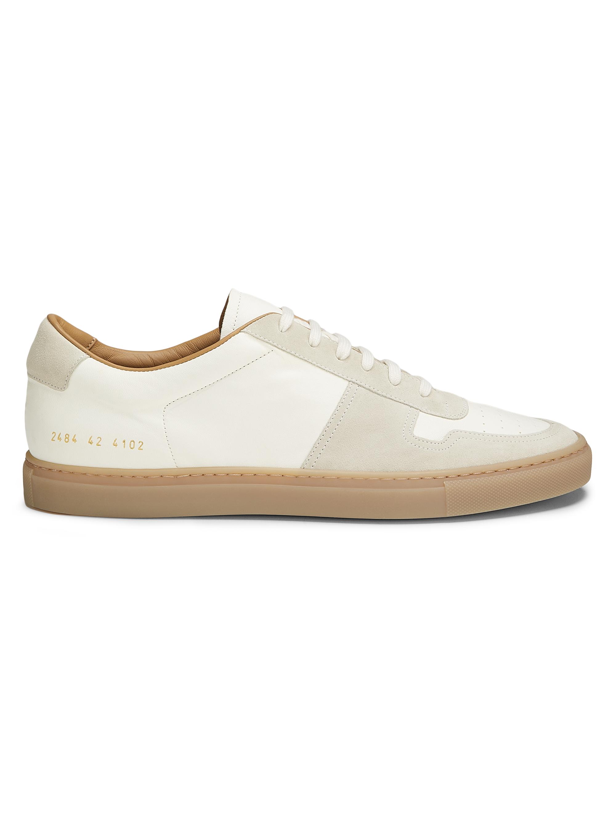 Common Projects Men's BBall Duo Slim Leather Sneakers - Off White