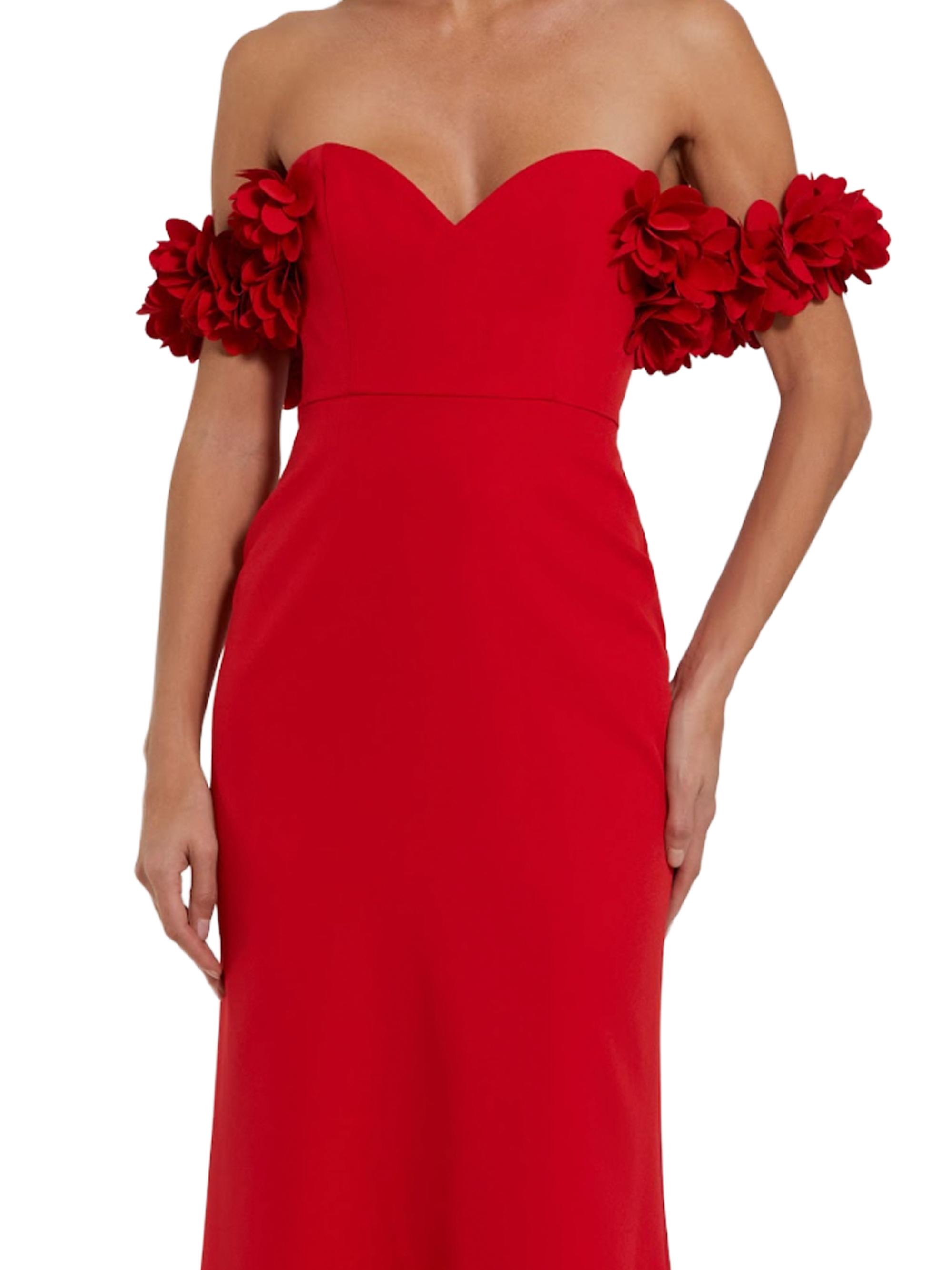 Mac Duggal Crepe 3D Flower Off-The-Shoulder Gown | Saks Fifth Avenue