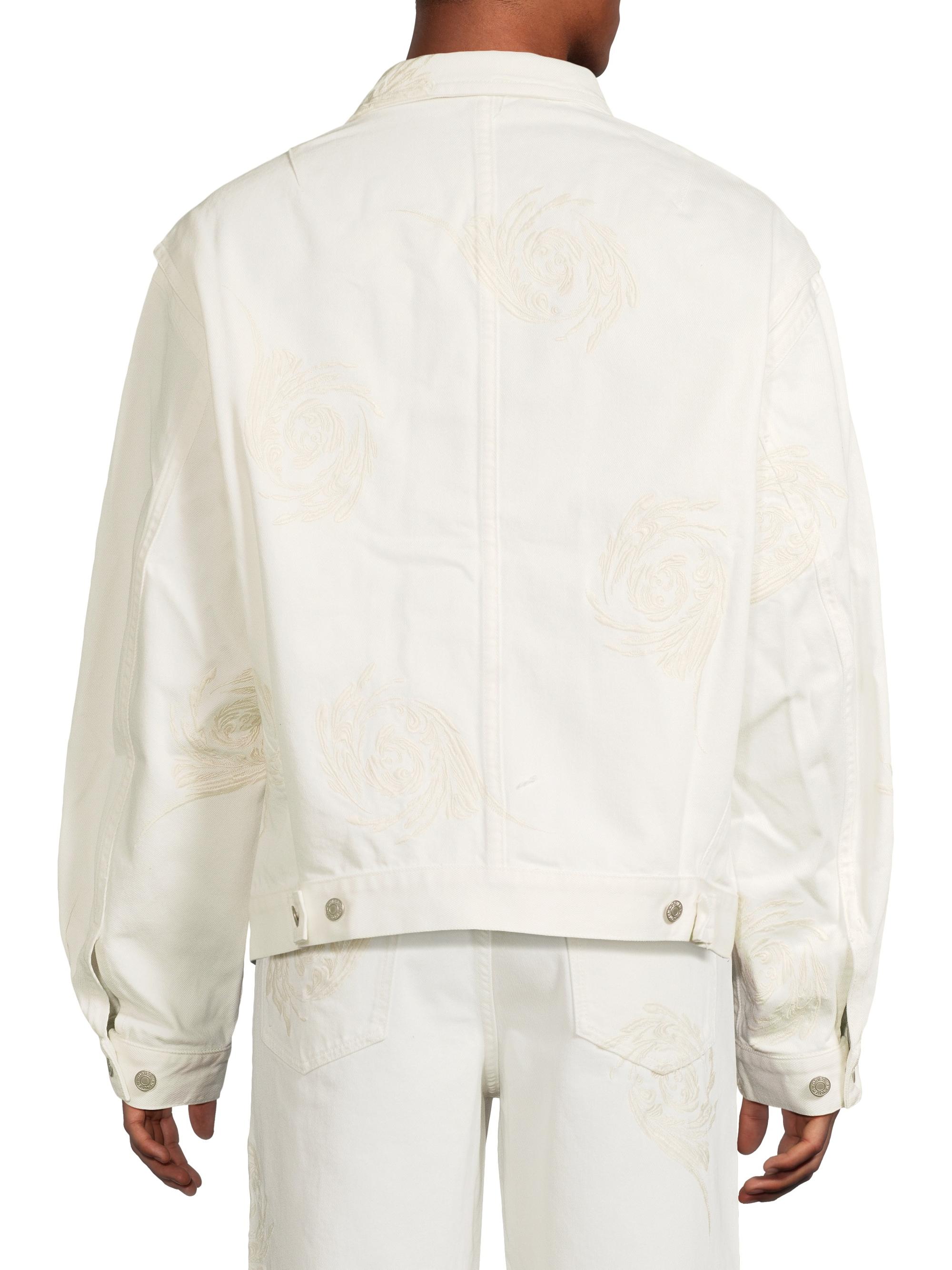 ライカ期 DRIES VAN NOTEN 5ポケットデニム オフホワイト Dries Van Noten Veper Embroidered Denim Jacket | Saks Fifth Avenue
