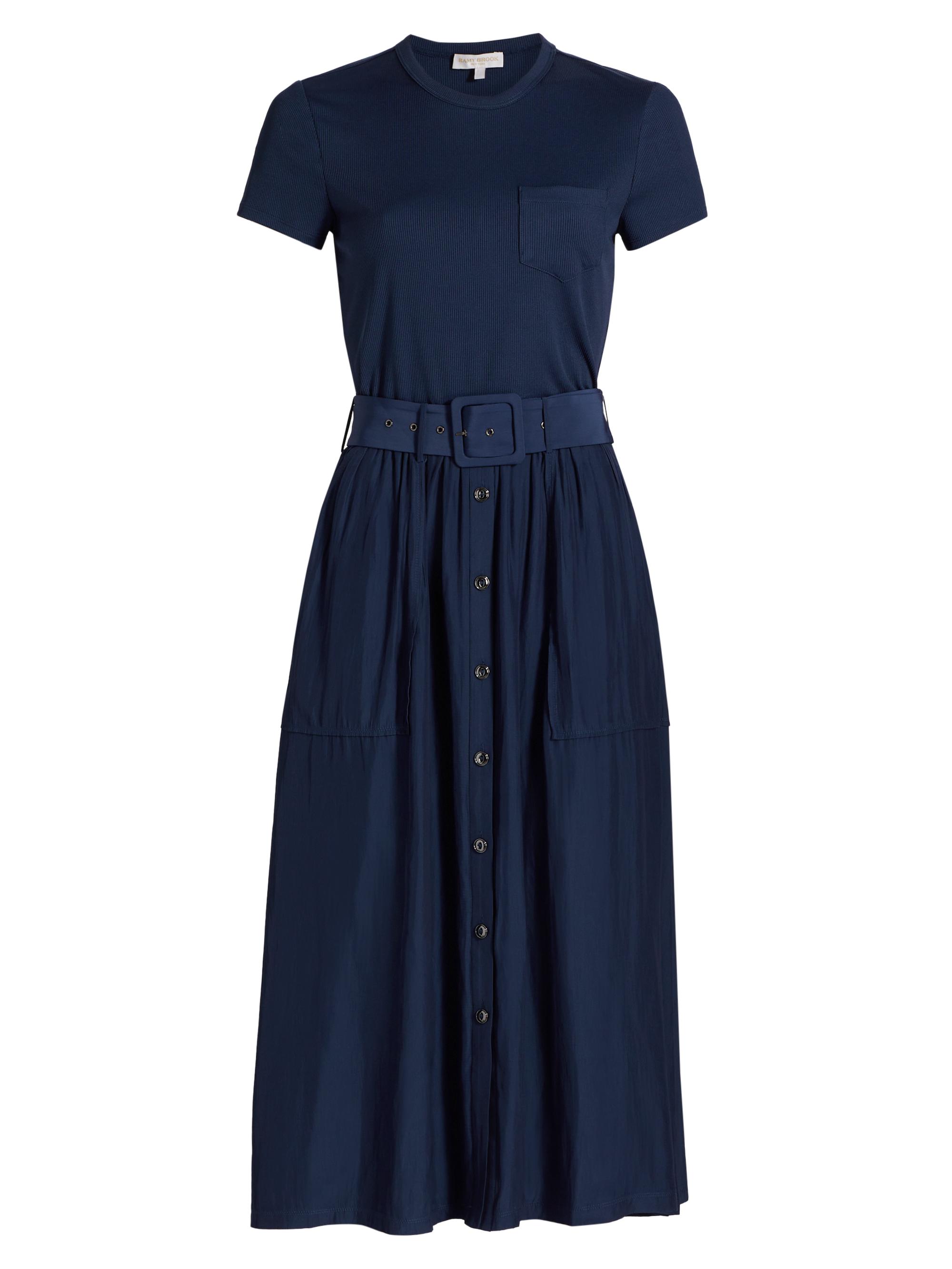 Ramy Brook Women's Sylvie Belted Midi-Dress - Spring Navy