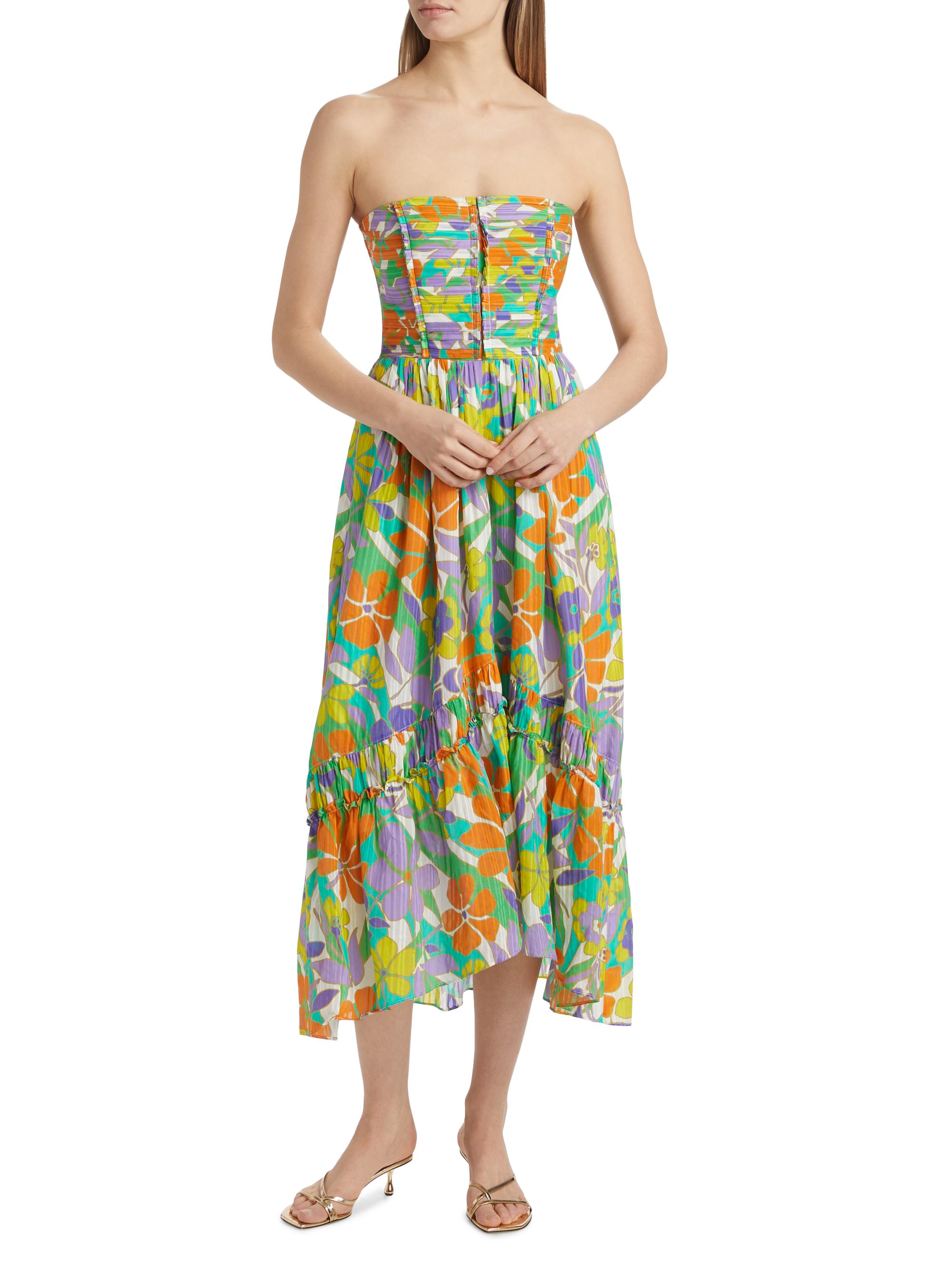 Ramy Brook Murphy Floral Strapless Midi-Dress | Saks Fifth Avenue