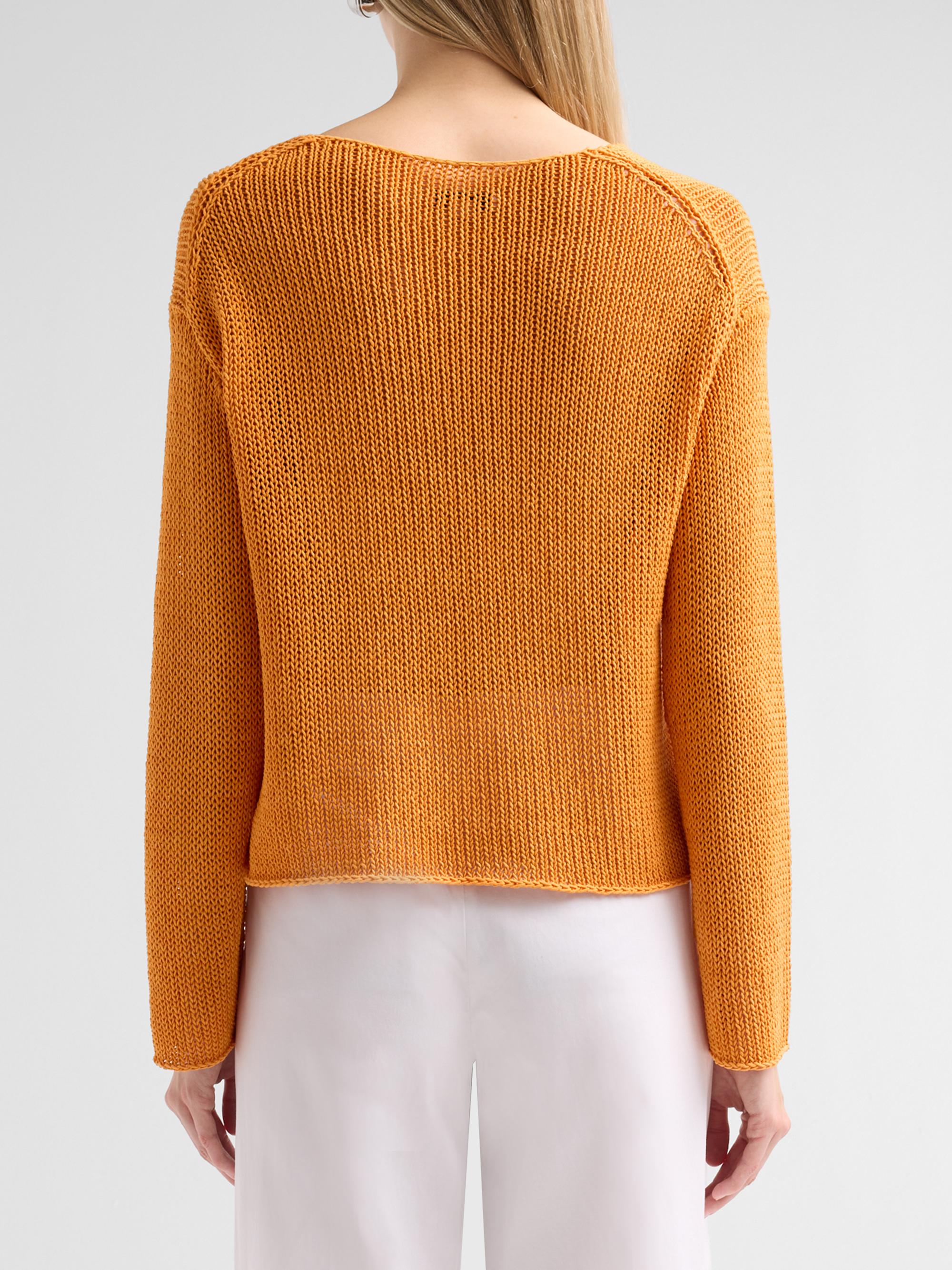 Vince Women's Coated Stretch-Cotton Knit Sweater - Tangerine | Thumbnail 3