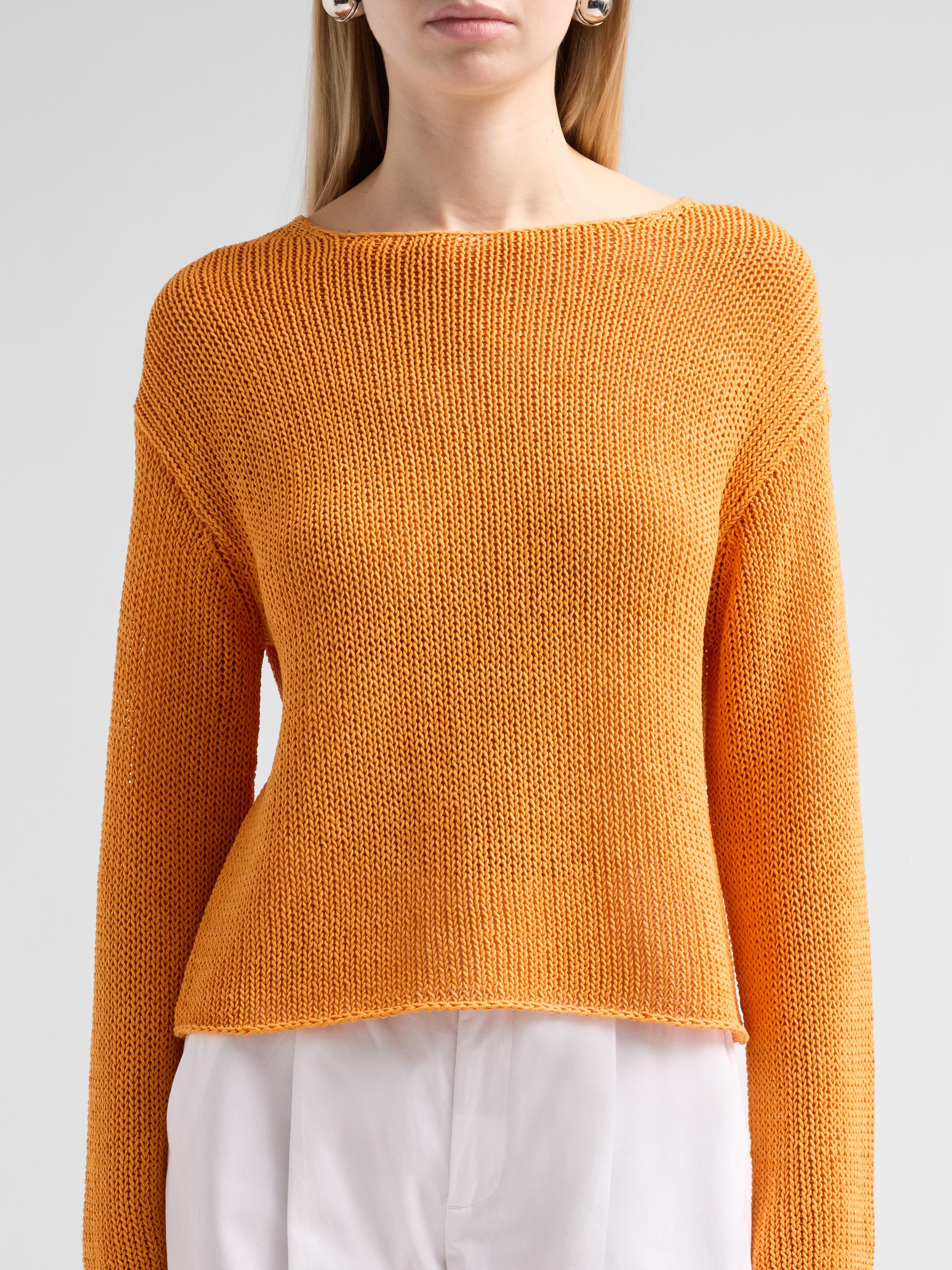 Vince Women's Coated Stretch-Cotton Knit Sweater - Tangerine | Thumbnail 5