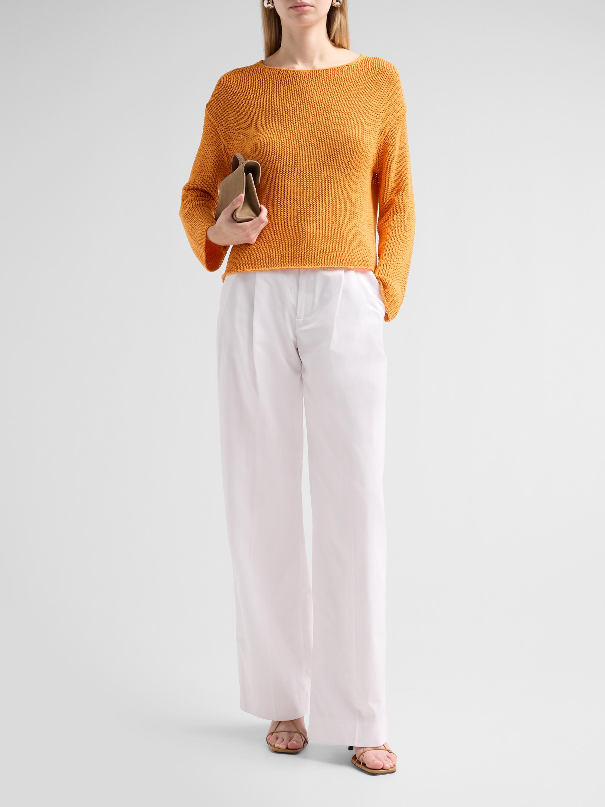 Vince Women's Coated Stretch-Cotton Knit Sweater - Tangerine | Thumbnail 2