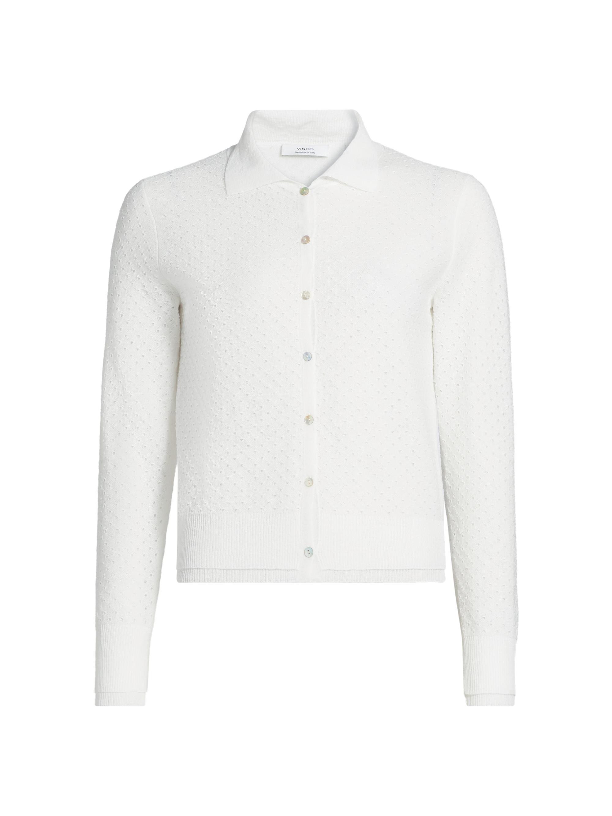 Pois ポワ double mesh Cardigan ホワイト 在庫調整/即納再販 double mesh Cardigan【white】 | pois