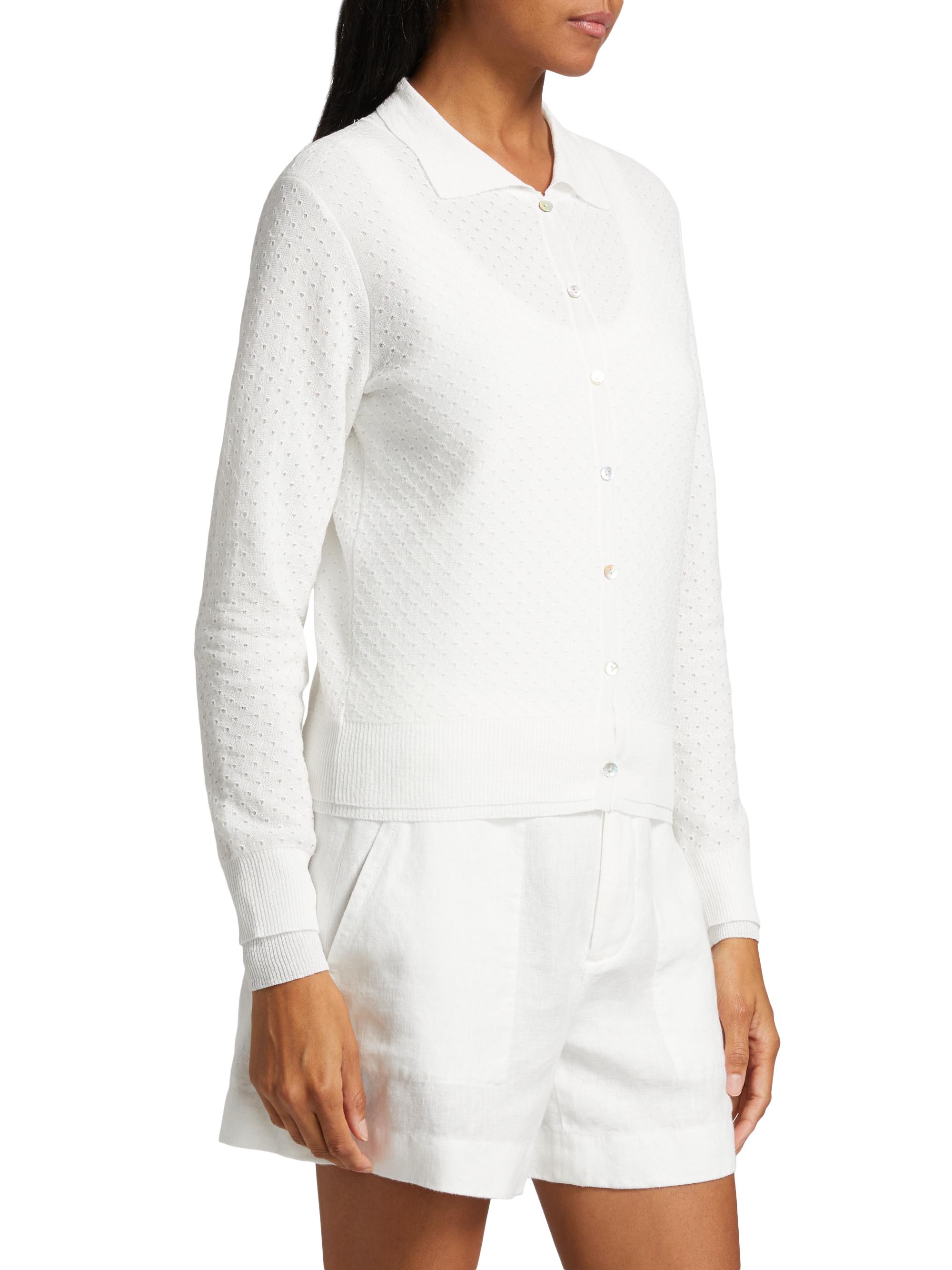 Vince Double Layer Mesh Cardigan | Saks Fifth Avenue