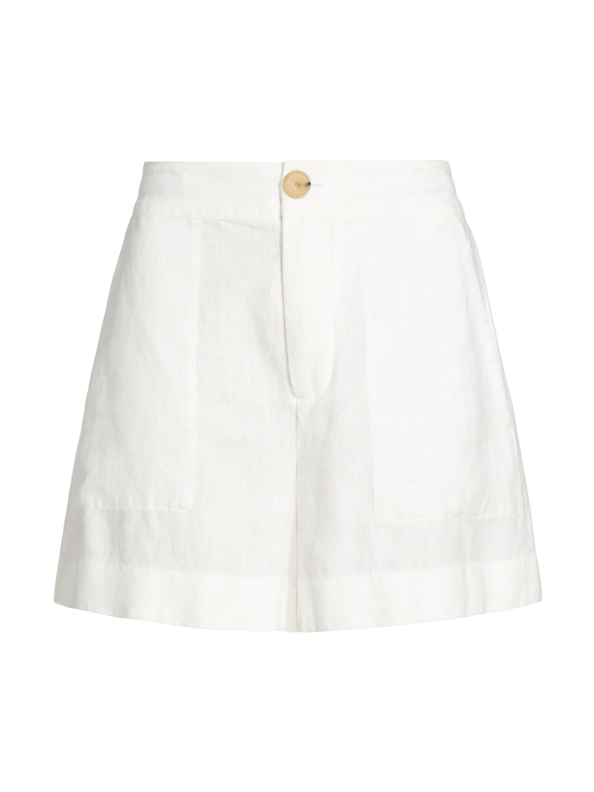 Vince Women's Mid-Rise Hemp Shorts - Off White | Thumbnail 8