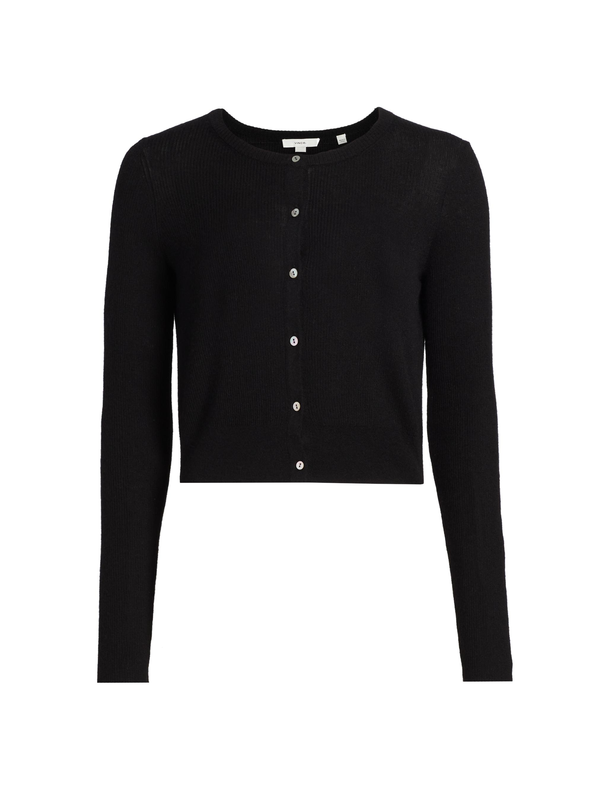 Vince Round Neck Cashmere-Silk Cardigan | Saks Fifth Avenue