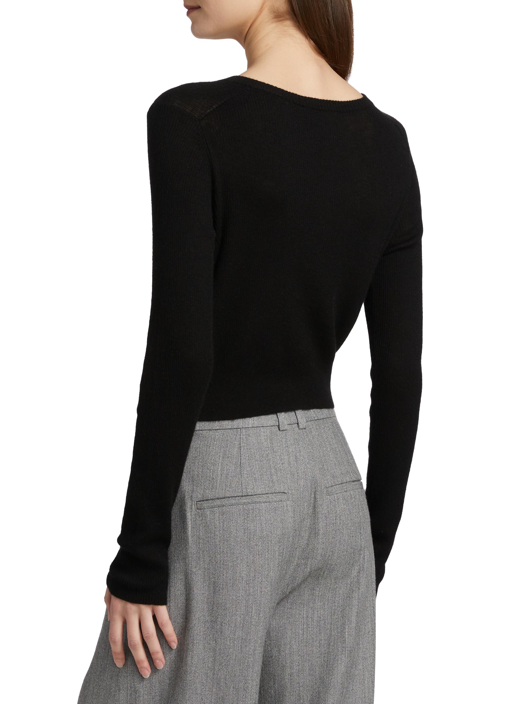 Vince Round Neck Cashmere-Silk Cardigan | Saks Fifth Avenue