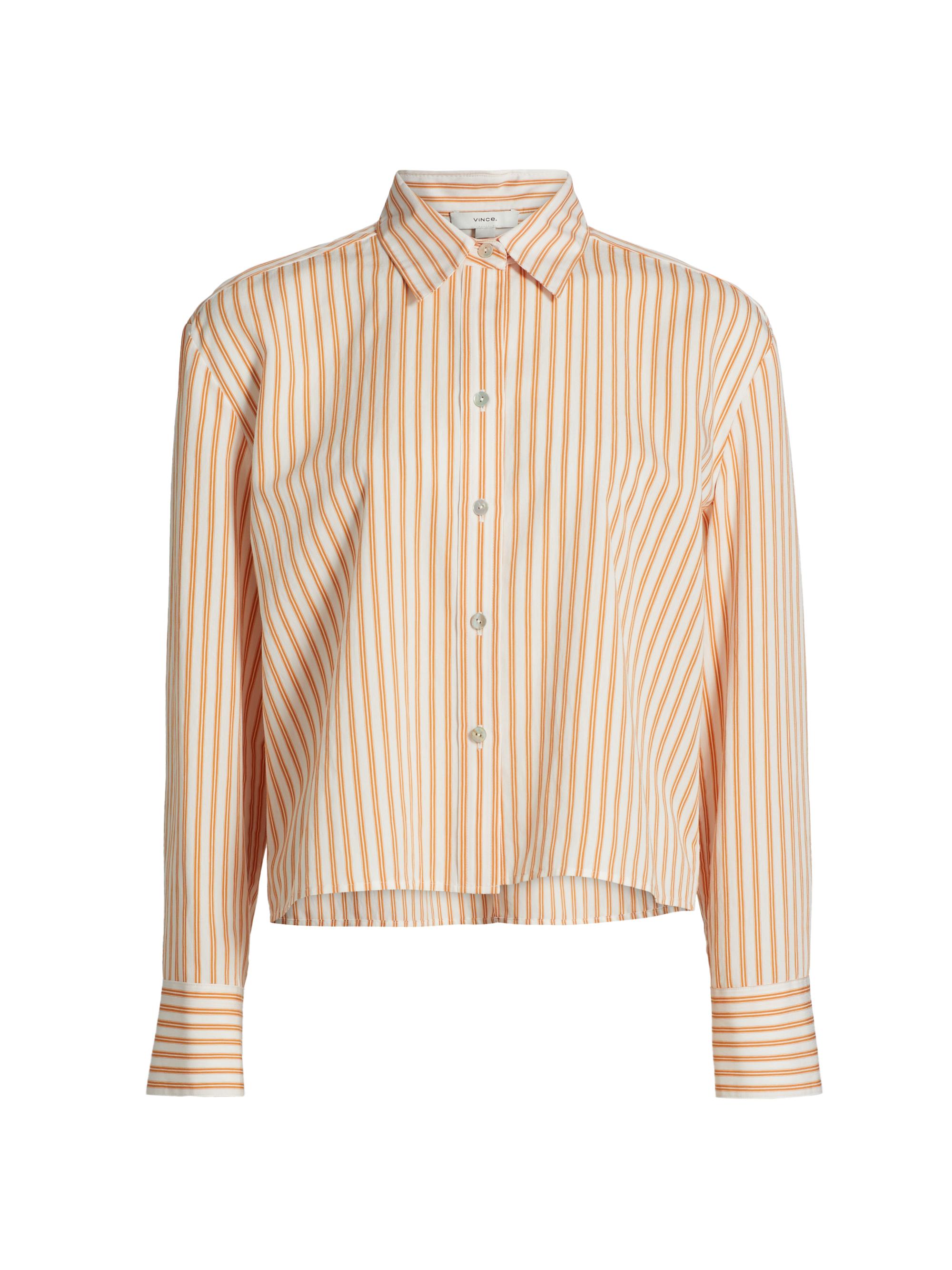 Vince Till Stripe Cropped Shirt | Saks Fifth Avenue