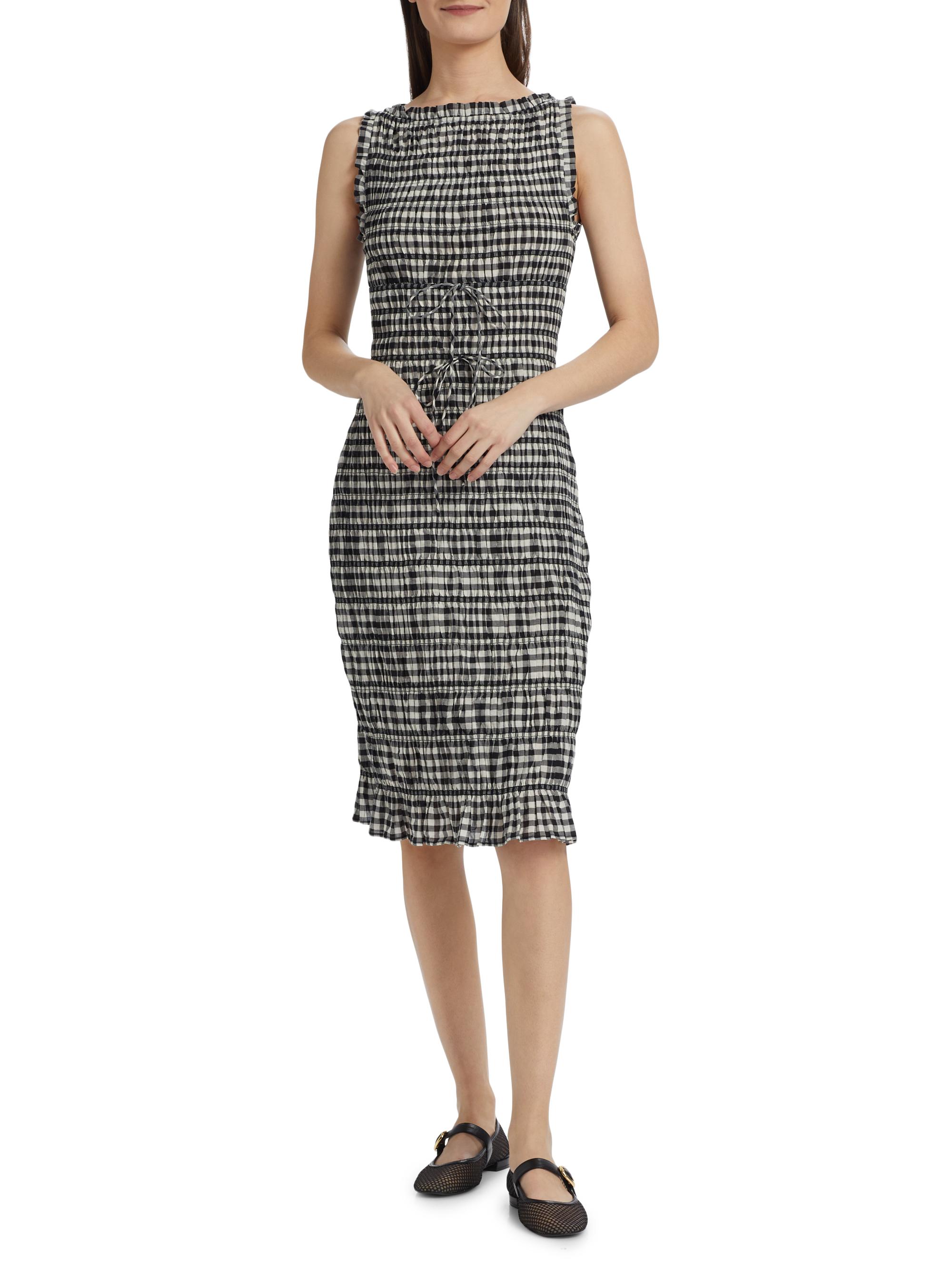 DÔEN Rosella Smocked Plaid Knee-Length Dress | Saks Fifth Avenue