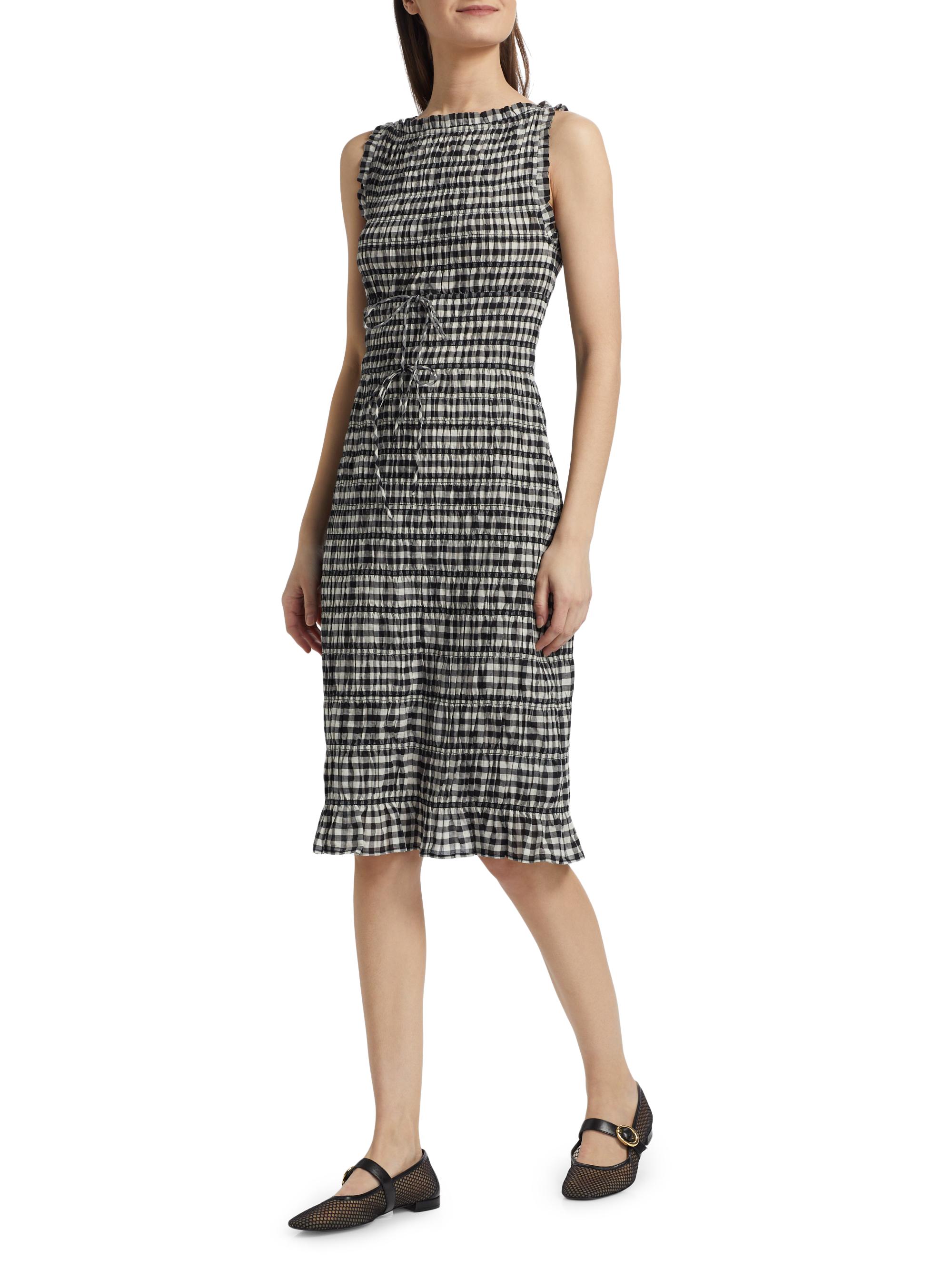 DEN Rosella Smocked Plaid Knee-Length Dress | Saks Fifth Avenue