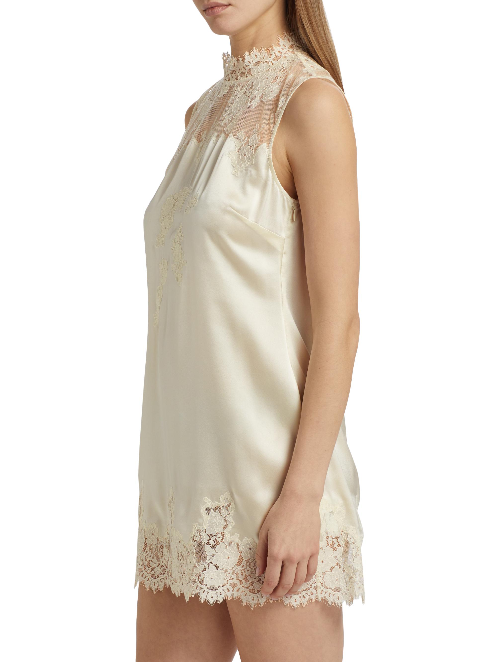 chinese dress ladies Lace Veleria Embroidered Eyelet Slip Dress